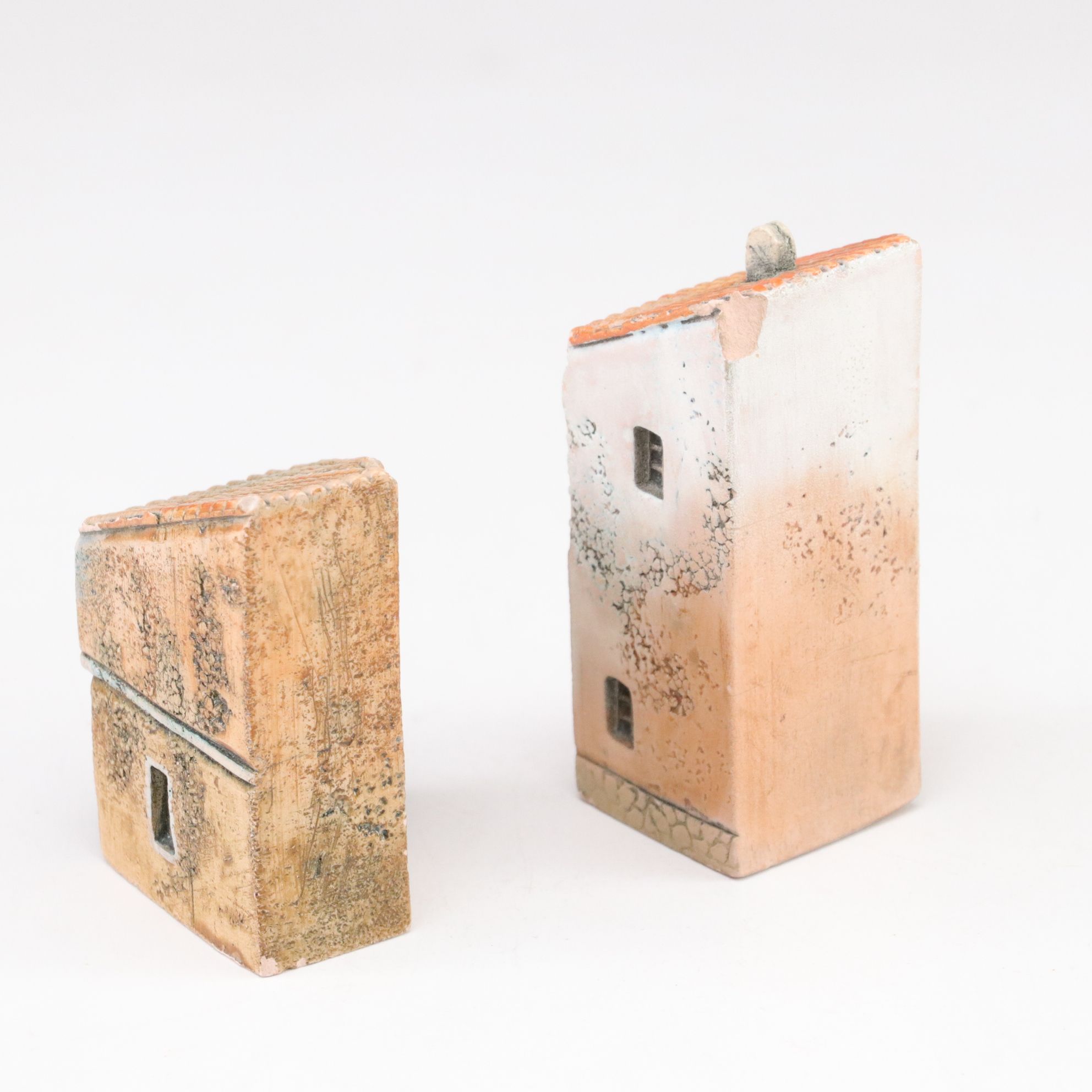 Gault French Ceramic Miniature Houses, Set of Seven