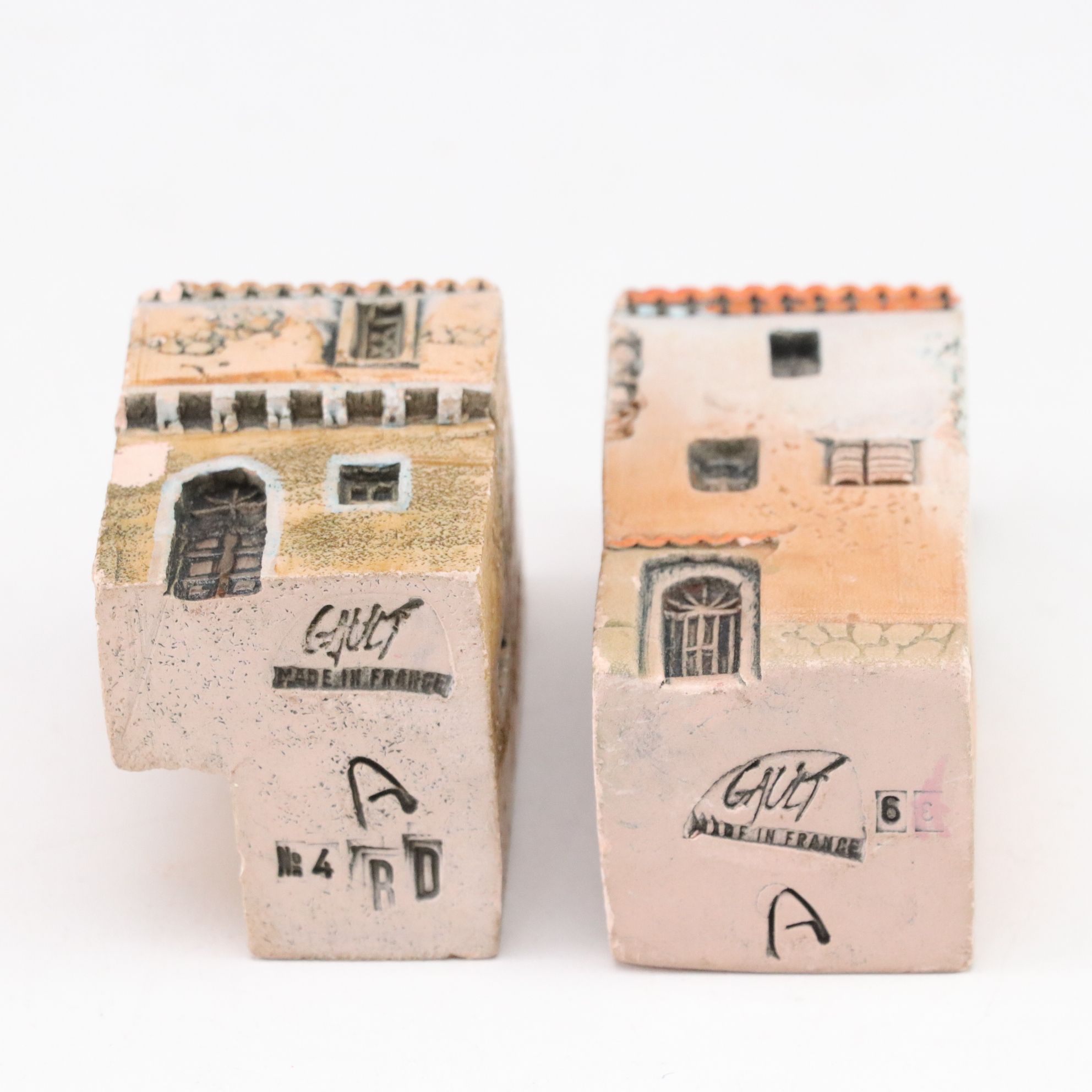 Gault French Ceramic Miniature Houses, Set of Seven