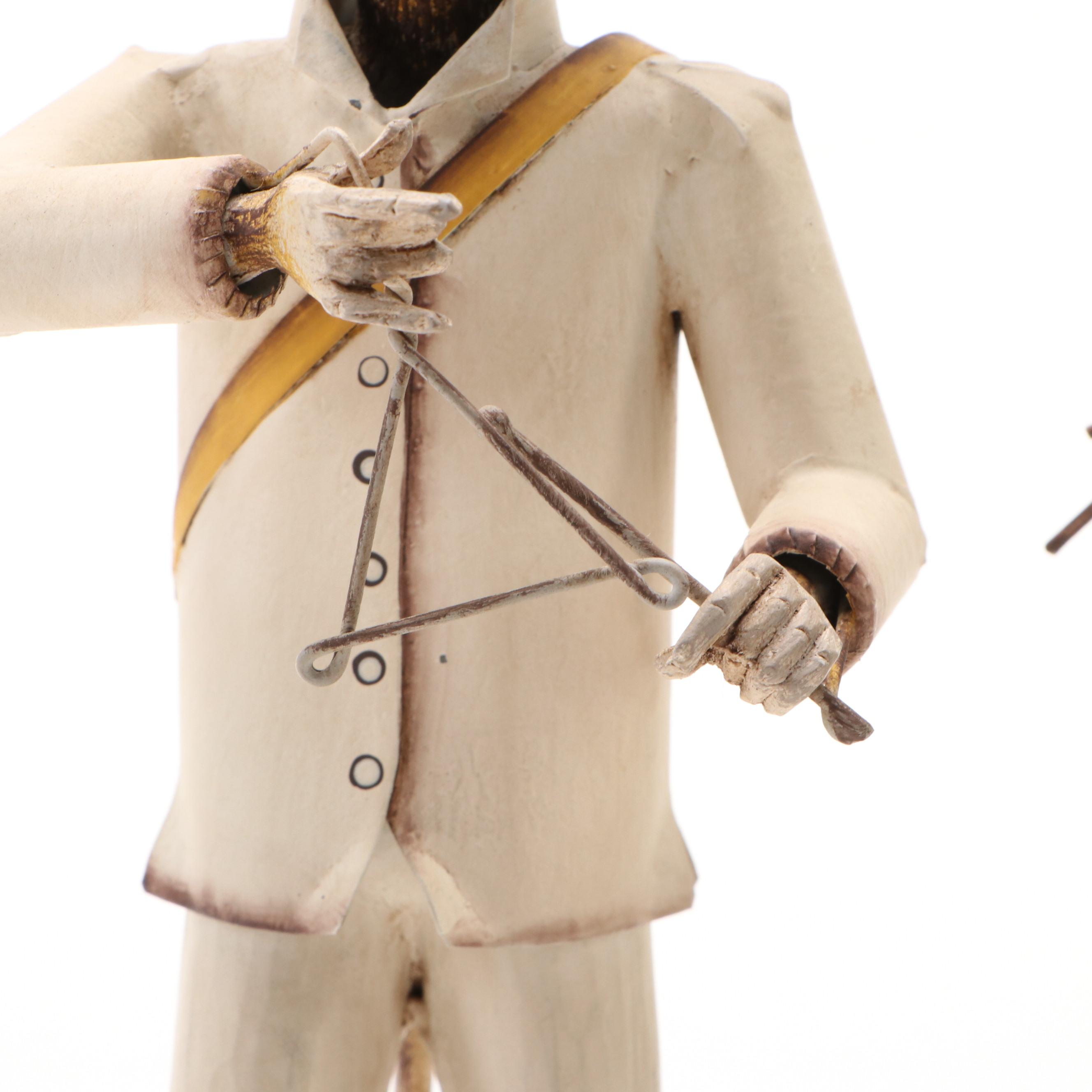 Filipino Polychrome Carved Wood Monkey Figural Candle Holders