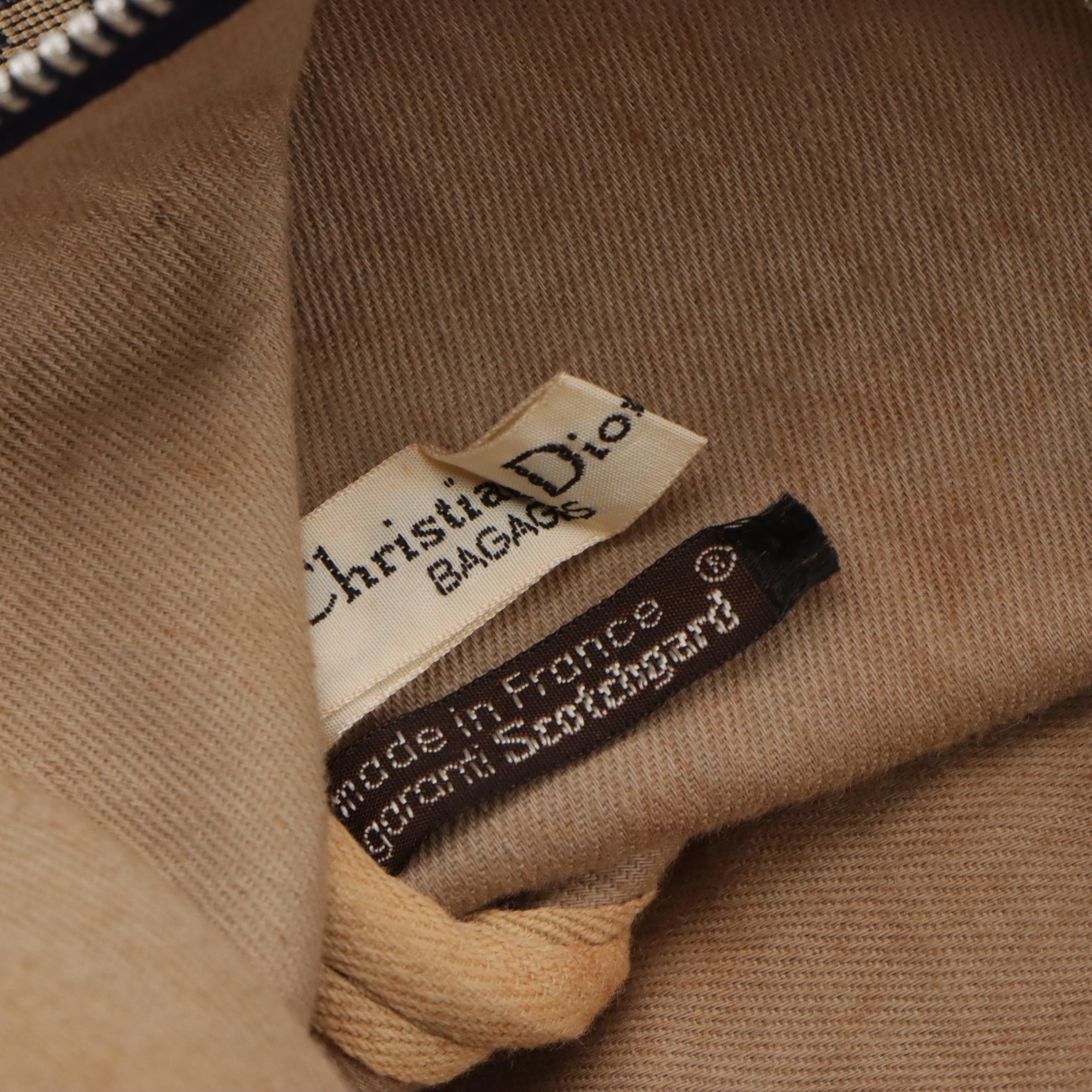 Christian Dior Bagages Duffle Bag in Dark Blue Trotter Monogram Canvas & Leather