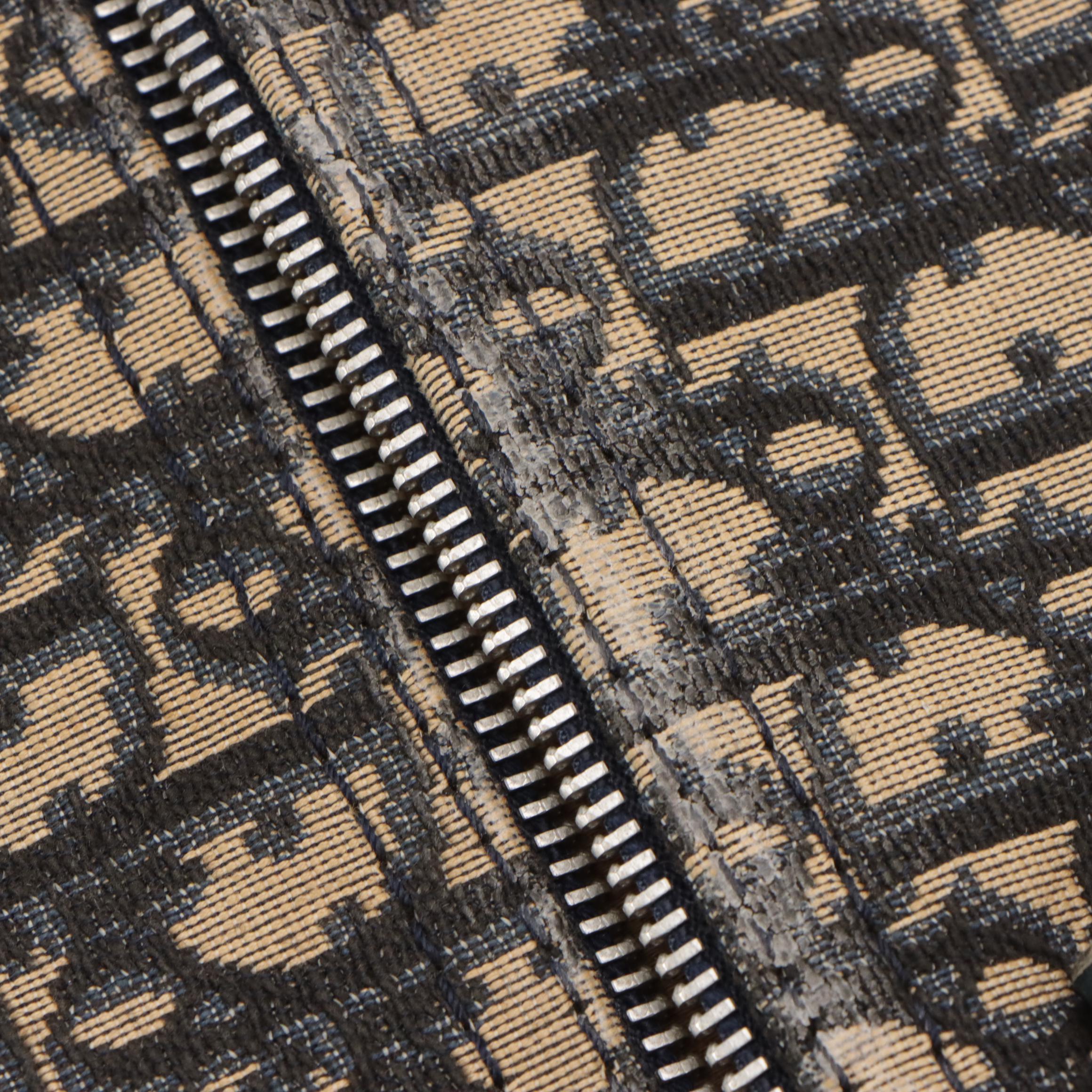 Christian Dior Bagages Duffle Bag in Dark Blue Trotter Monogram Canvas & Leather