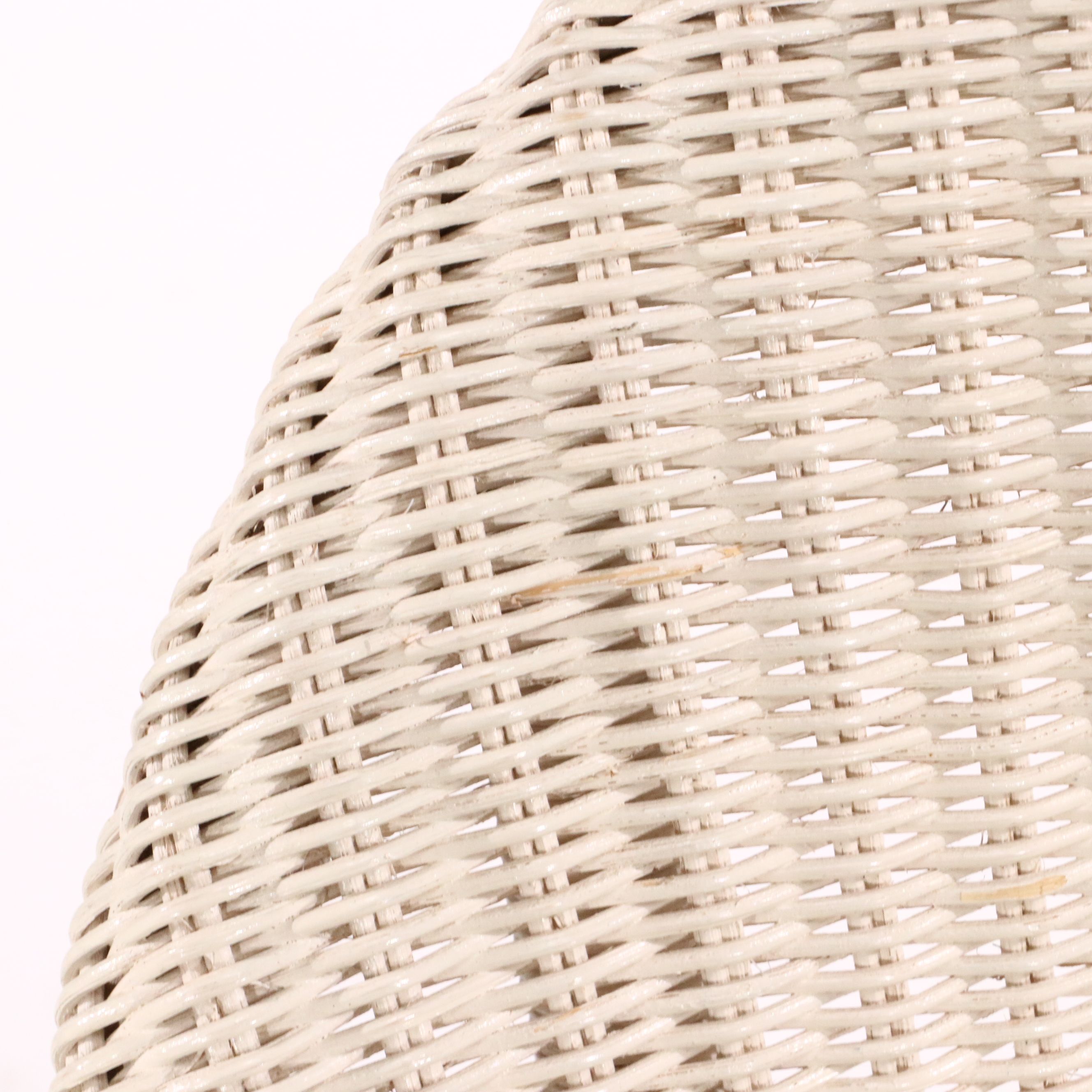 Pair of White Wicker Armchairs, Early 21st Century