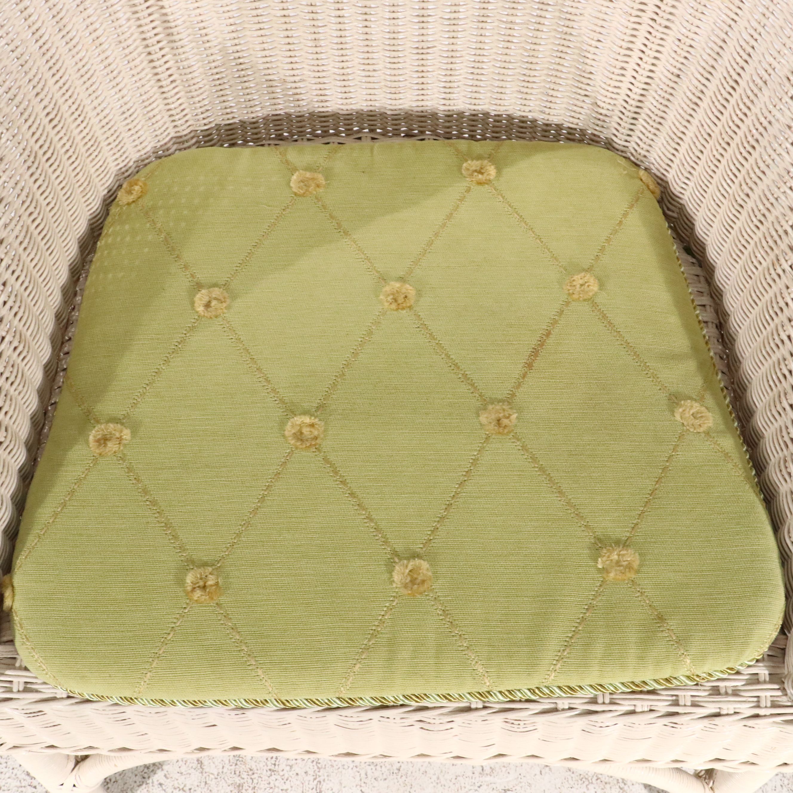 Pair of White Wicker Armchairs, Early 21st Century