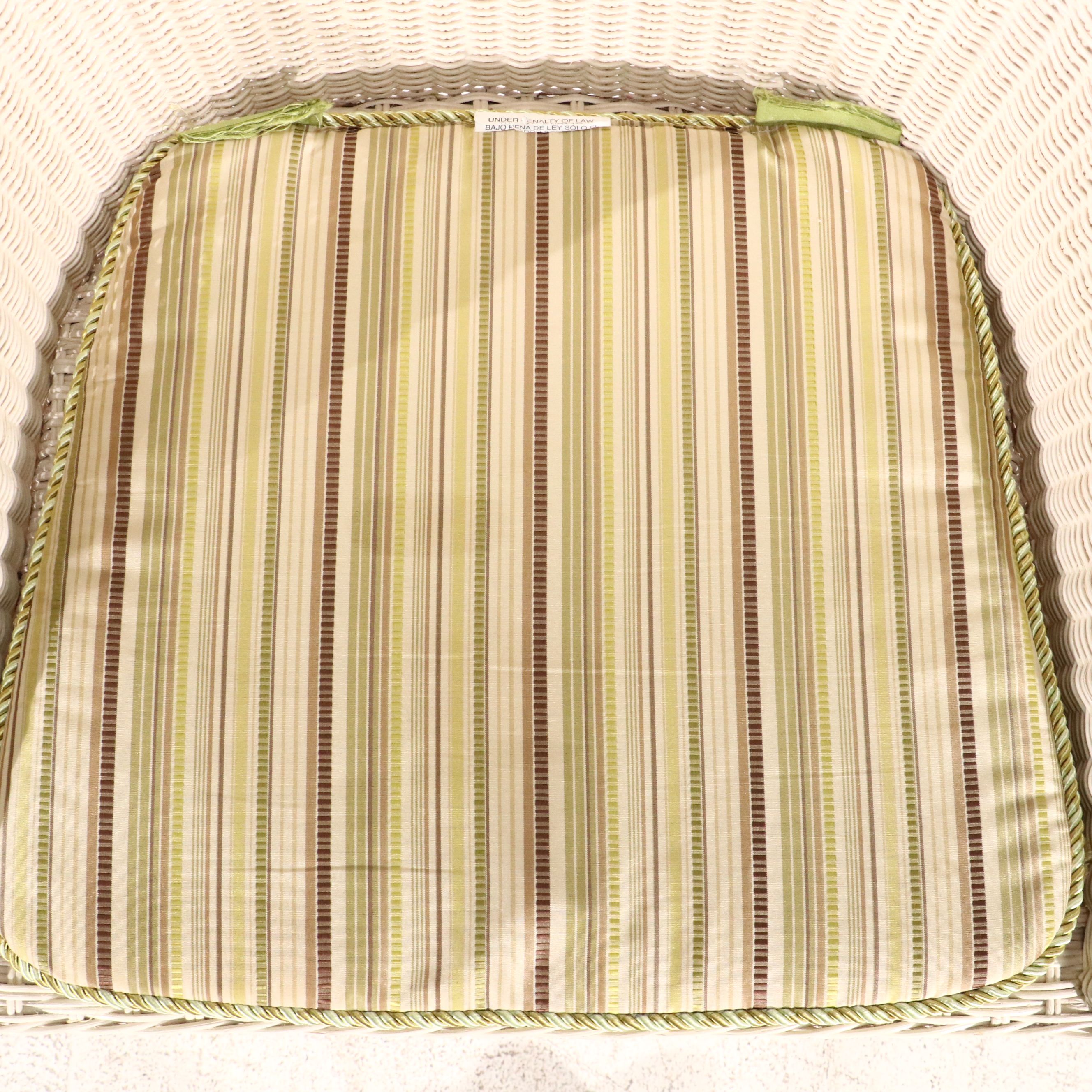 Pair of White Wicker Armchairs, Early 21st Century