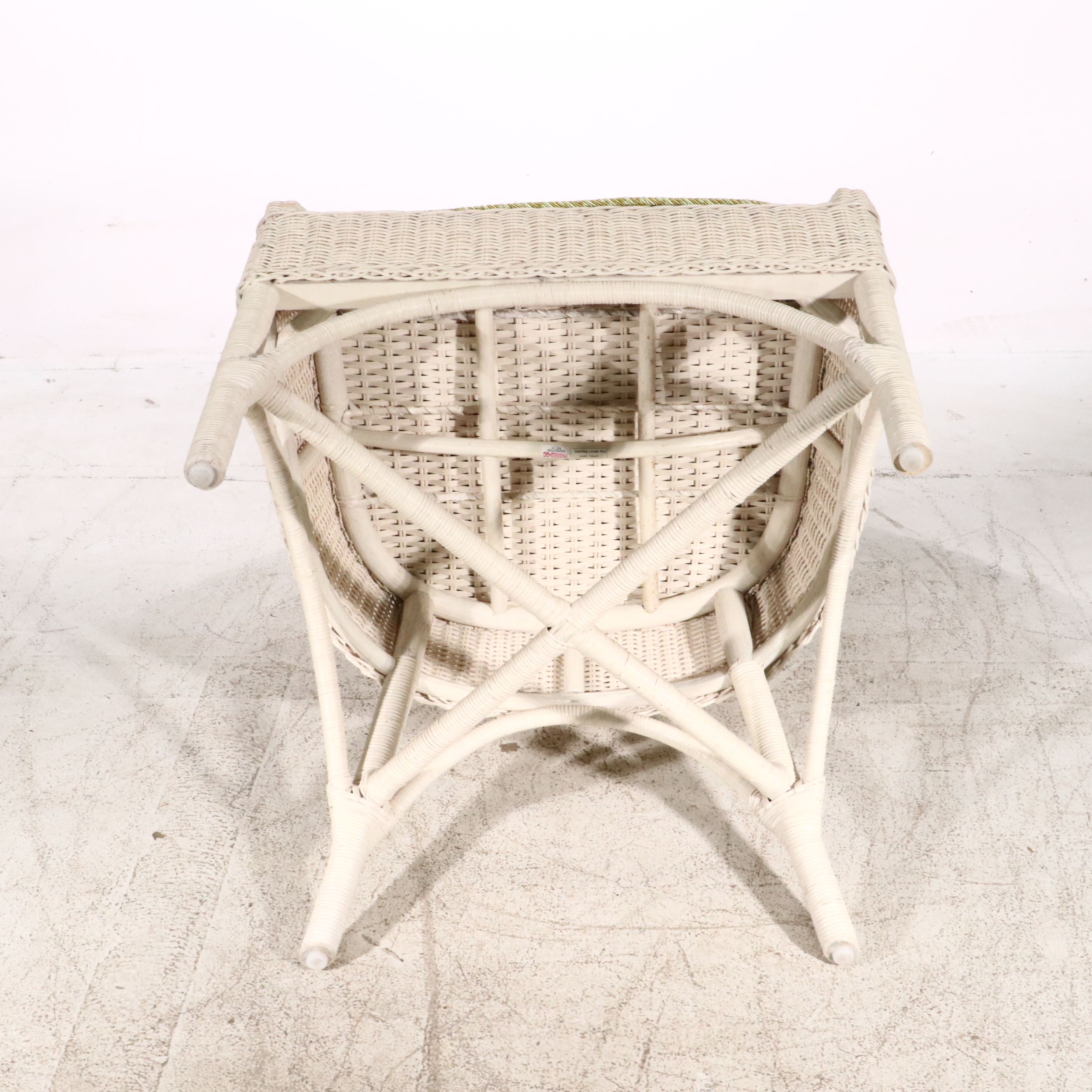 Pair of White Wicker Armchairs, Early 21st Century