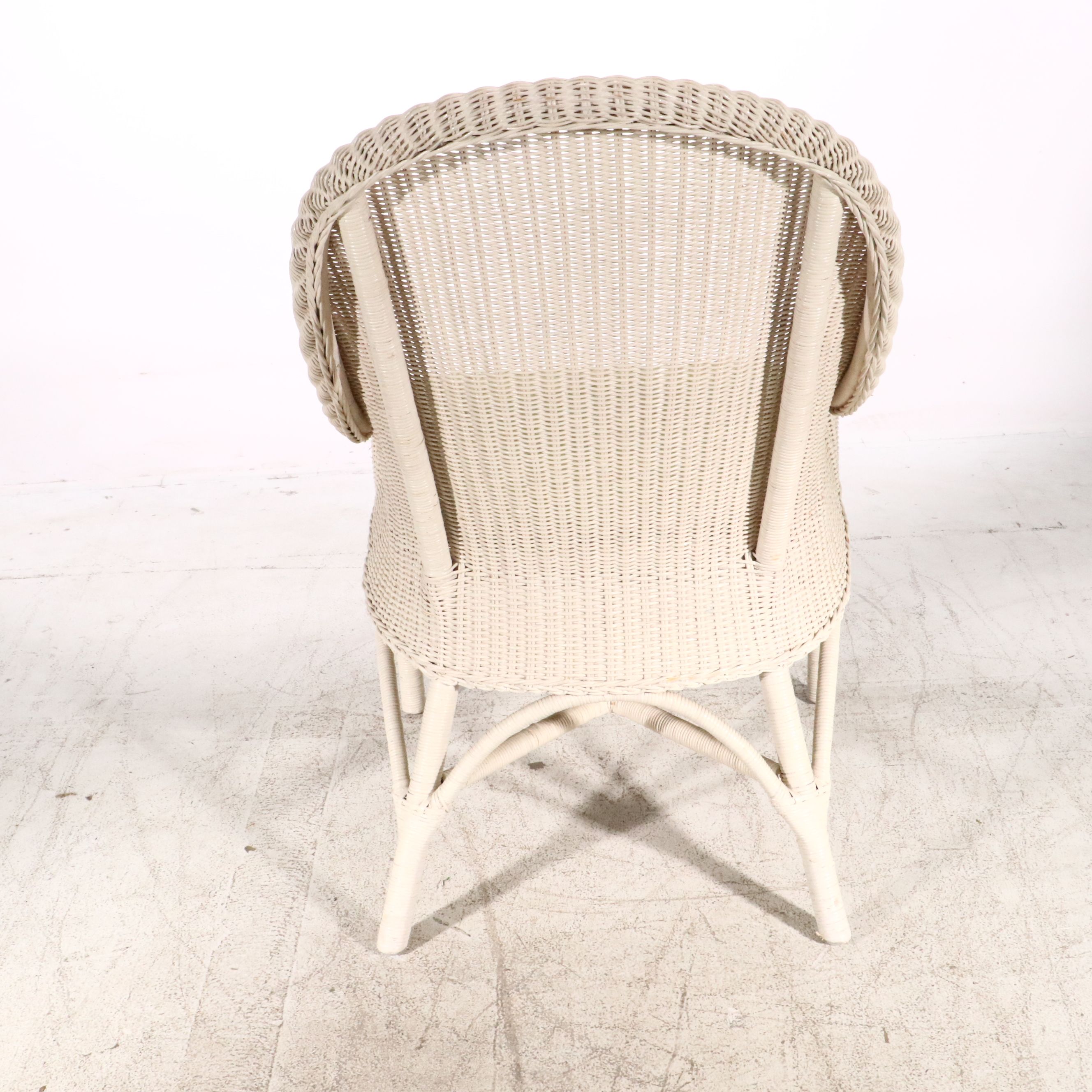 Pair of White Wicker Armchairs, Early 21st Century