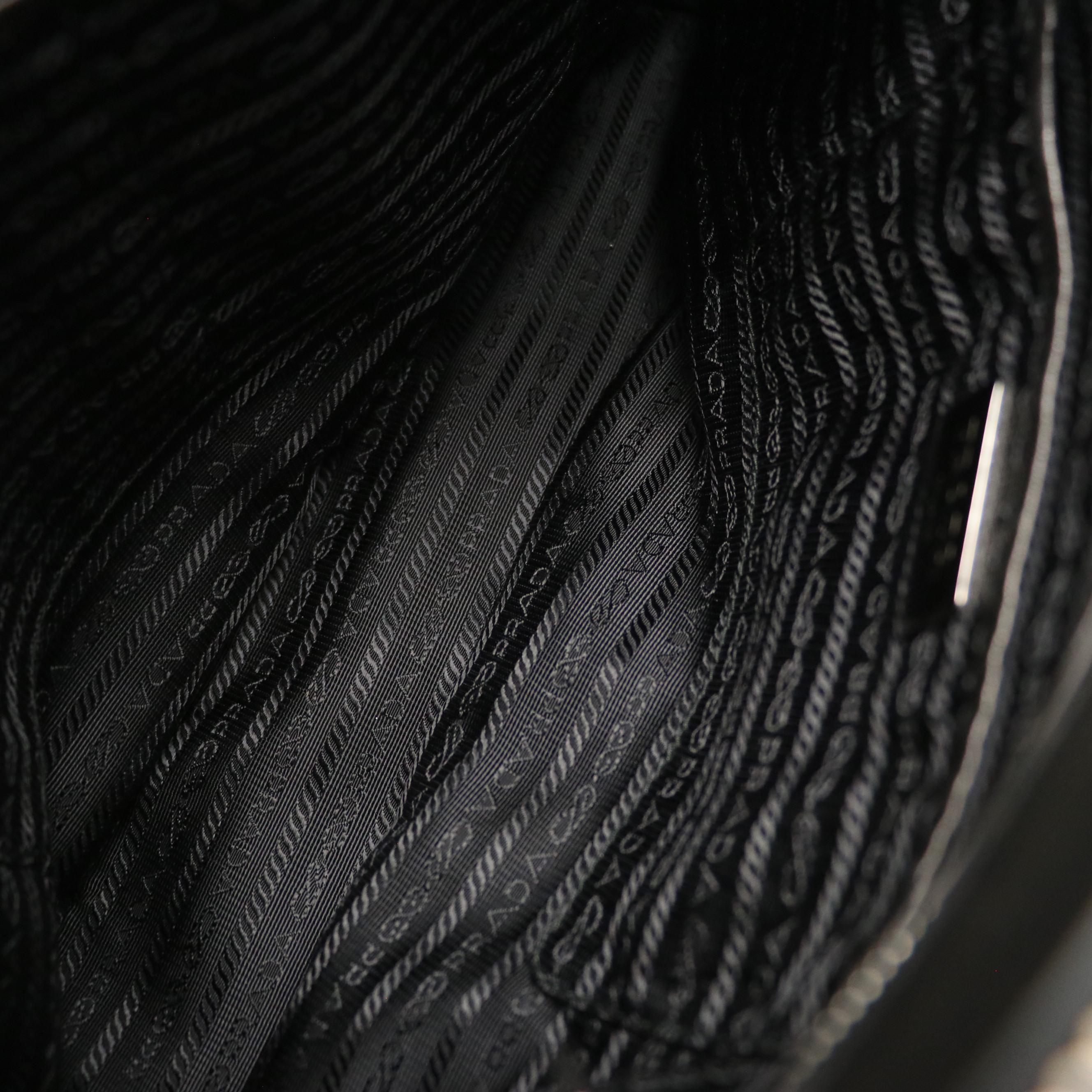 Prada Top Handle Bag in Black Quilted Nappa Leather