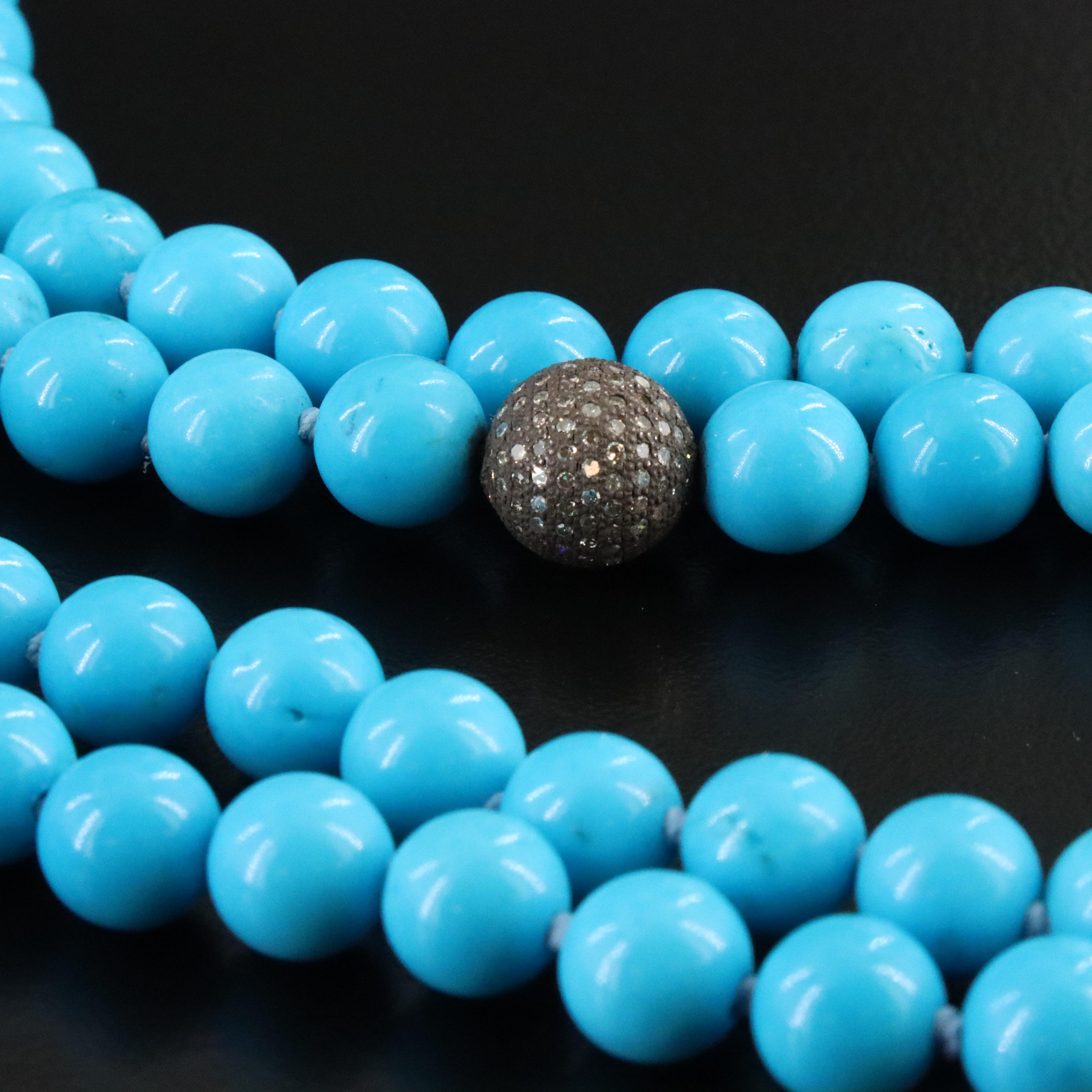 Sheryl Lowe Sterling Bone and Magnesite Necklaces with Pavé Diamond Accents