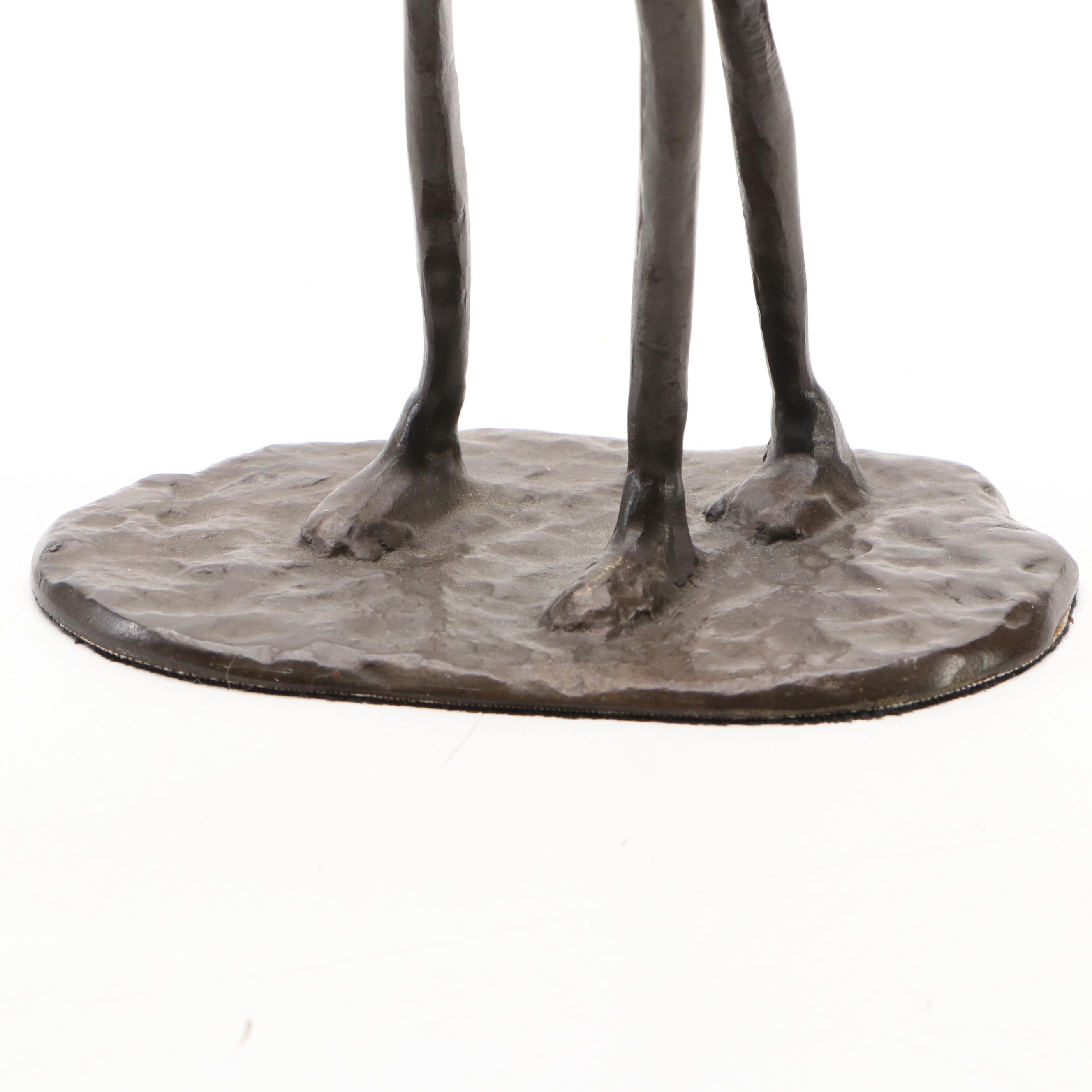 Brutalist Style Bronzed Metal Dancing Couple