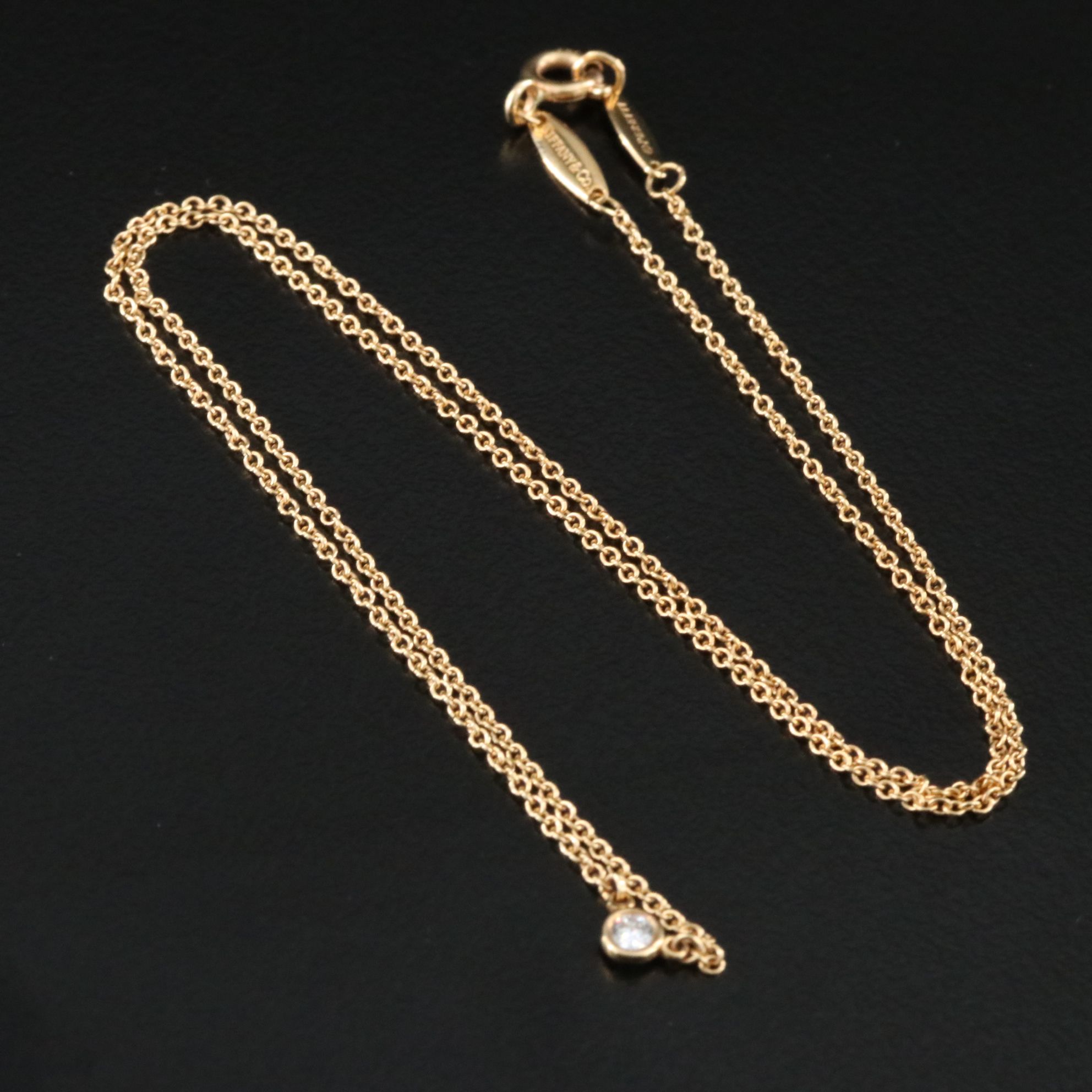 Elsa Peretti for Tiffany & Co. 18K Diamond Solitaire Necklace