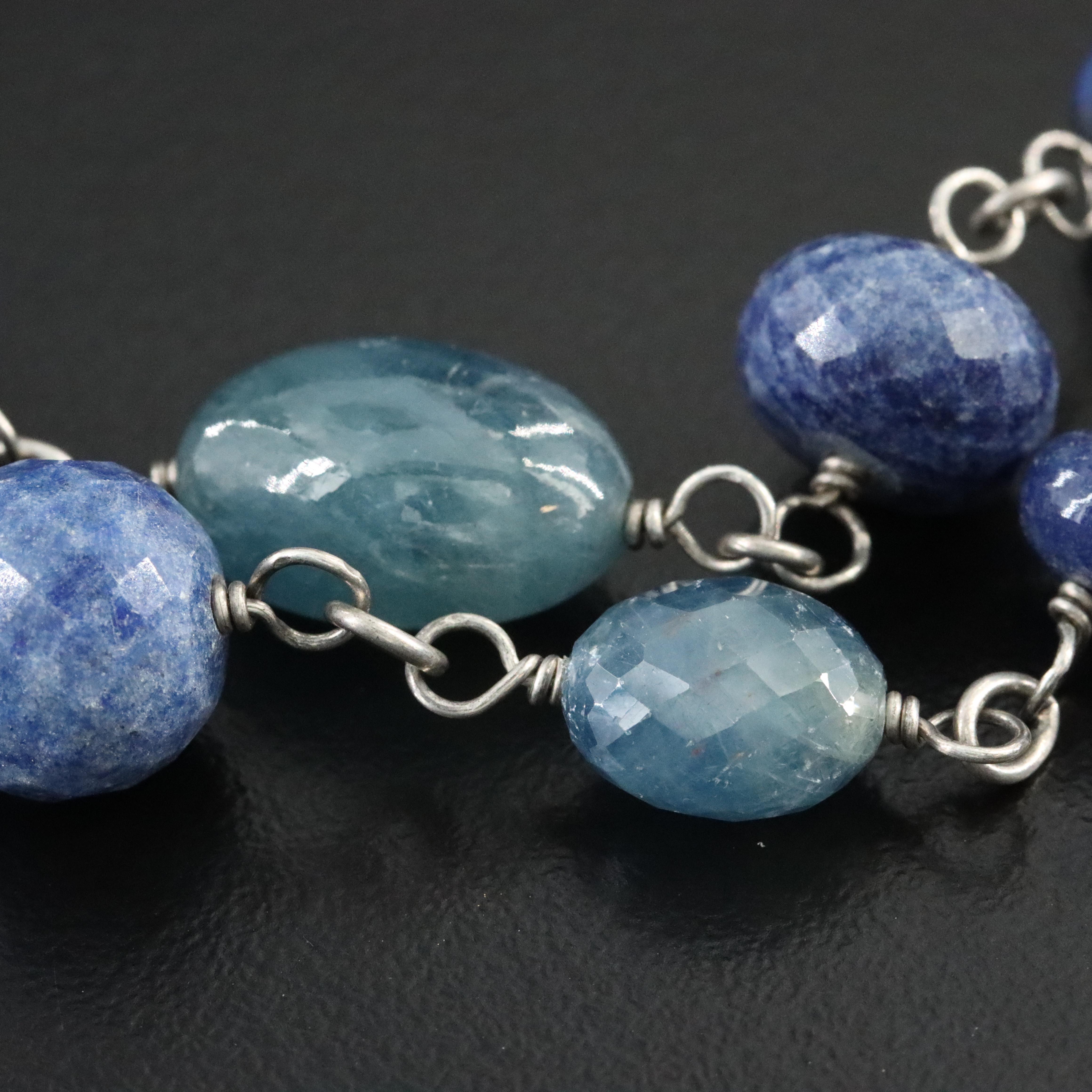 Sheryl Lowe Sterling Gemstone Necklace with Pavé Diamond Accent Bead