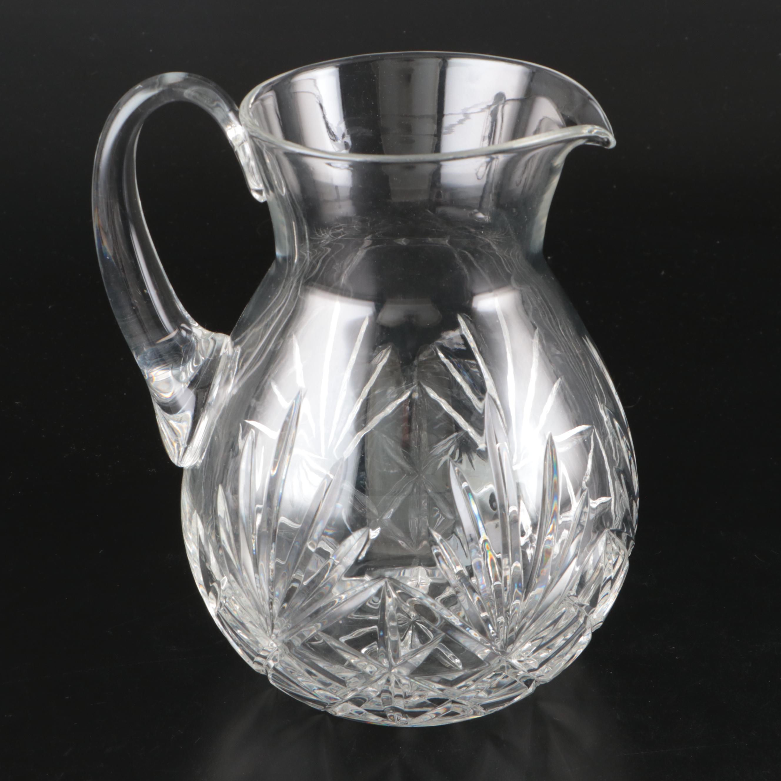 Crystal Pitcher with Other Wine Glasses and Water Goblets