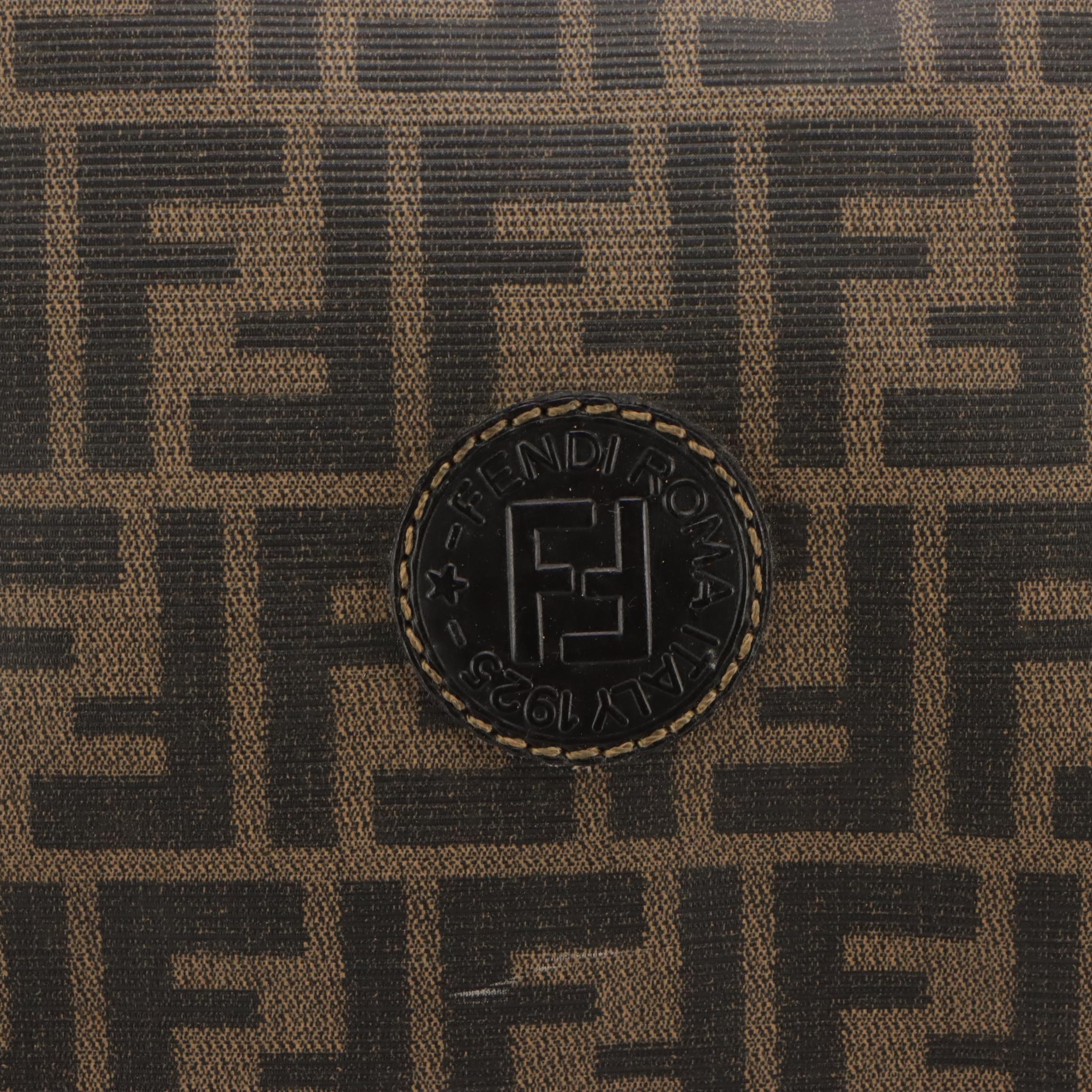 Fendi Cabin Baggage Duffle Bag in Zucca Canvas and Leather Trim