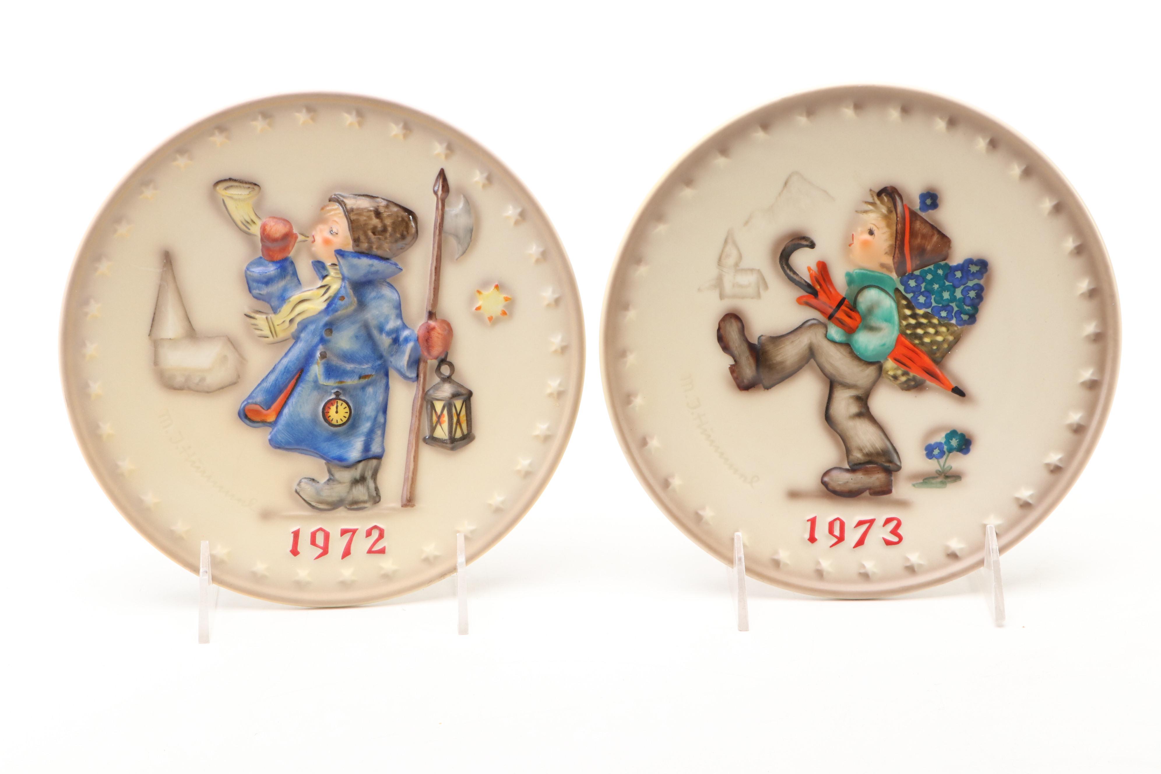 Goebel "Heavenly Angel" with Other Porcelain Annual Plates, 1971-1973
