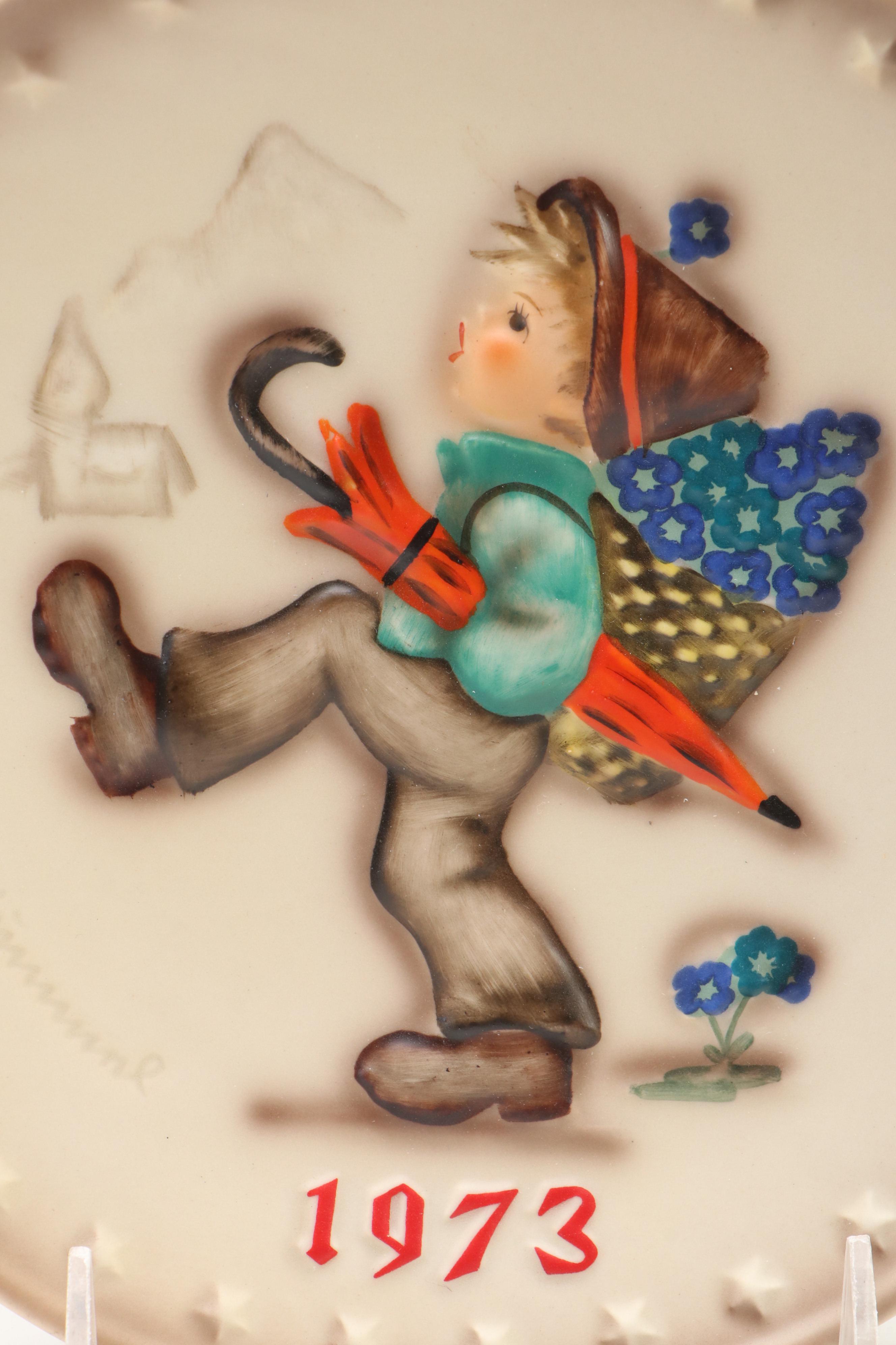 Goebel "Heavenly Angel" with Other Porcelain Annual Plates, 1971-1973