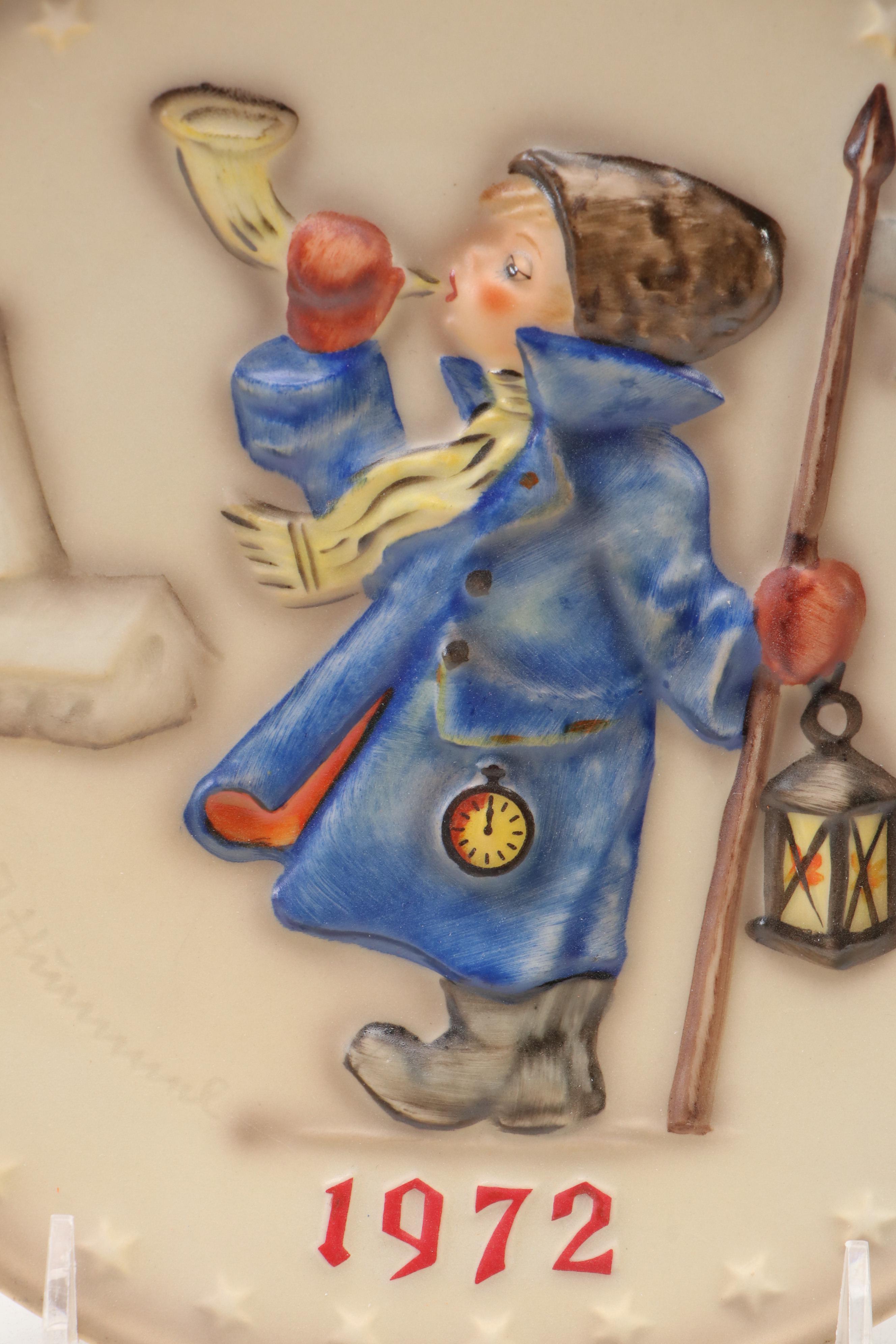 Goebel "Heavenly Angel" with Other Porcelain Annual Plates, 1971-1973