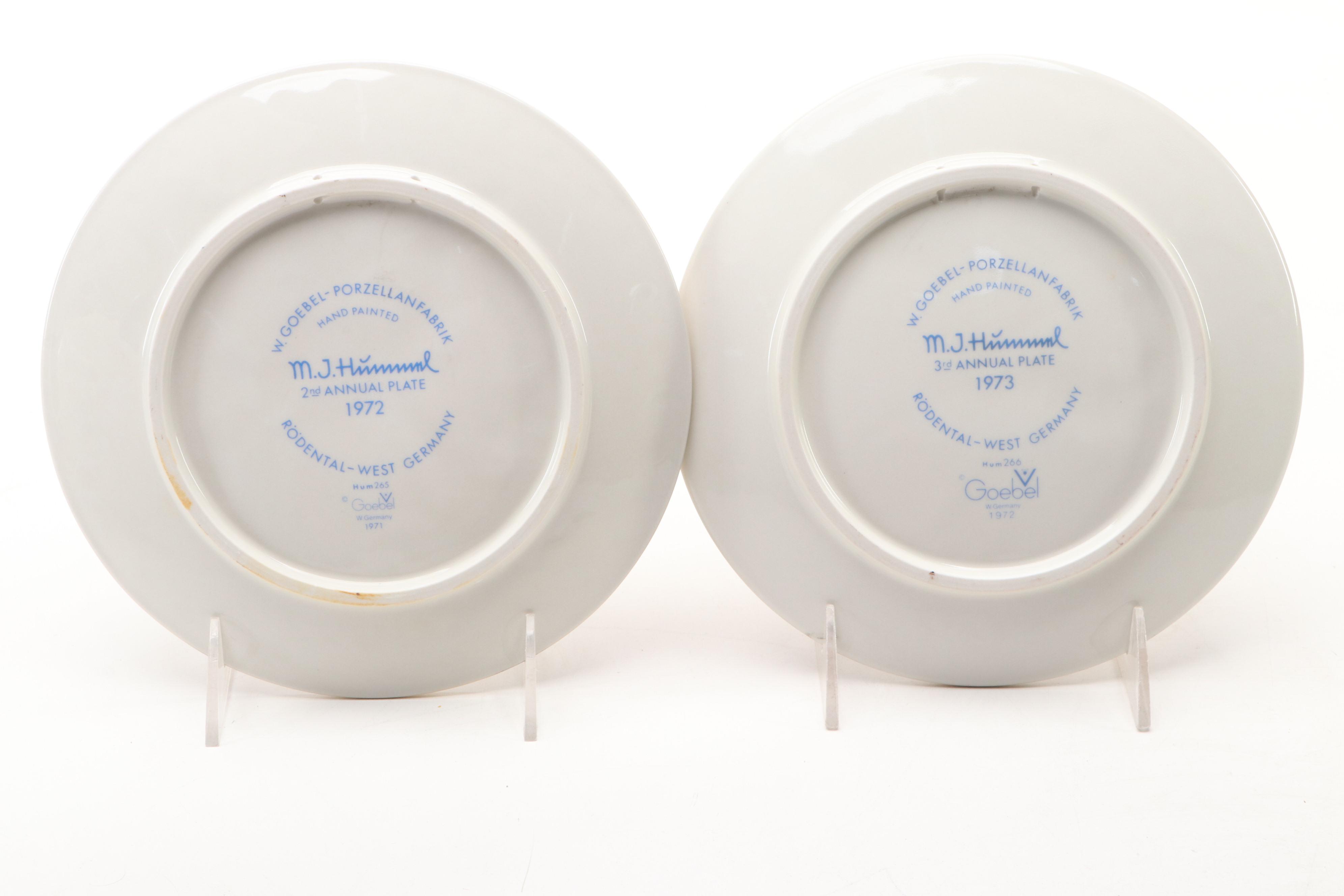 Goebel "Heavenly Angel" with Other Porcelain Annual Plates, 1971-1973