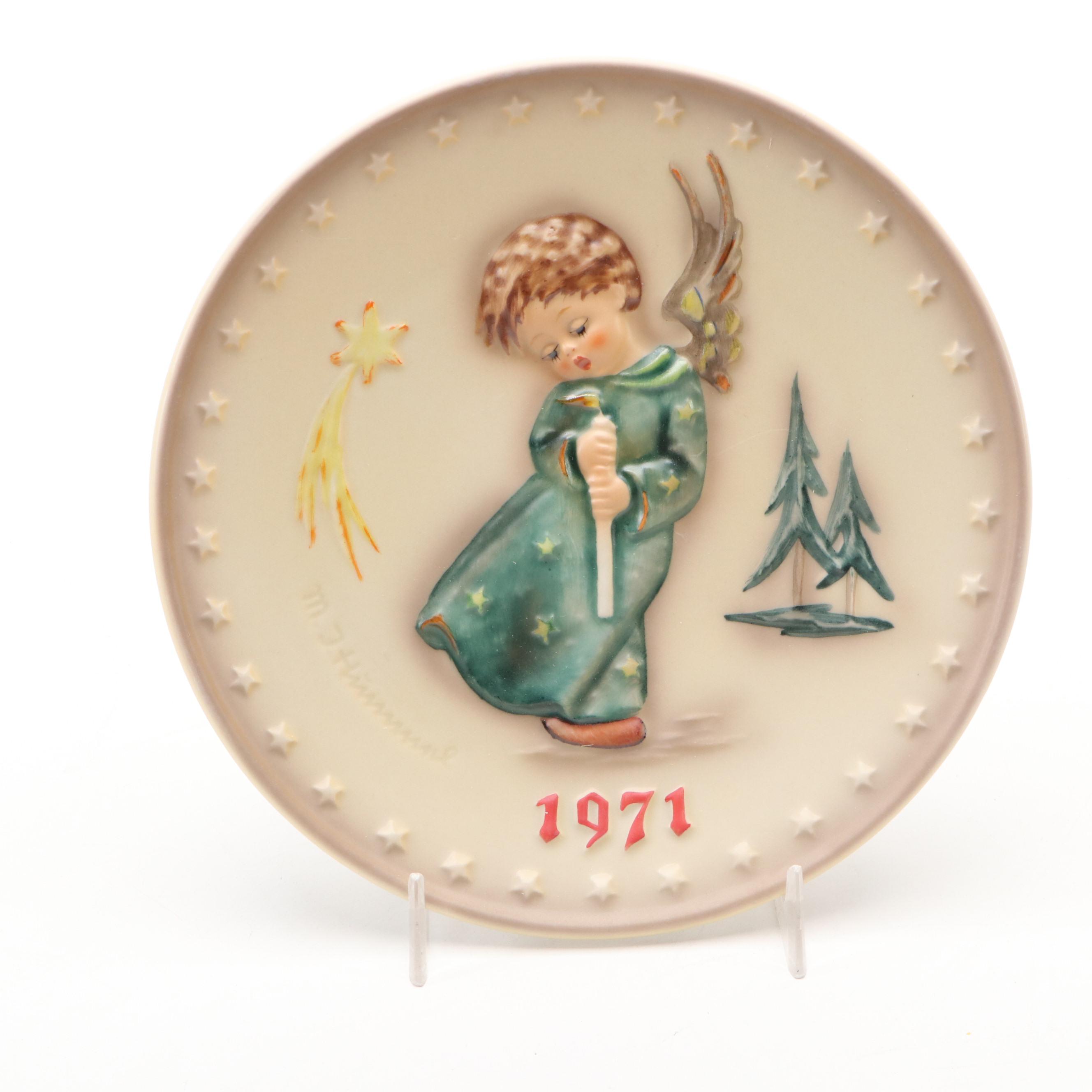 Goebel "Heavenly Angel" with Other Porcelain Annual Plates, 1971-1973