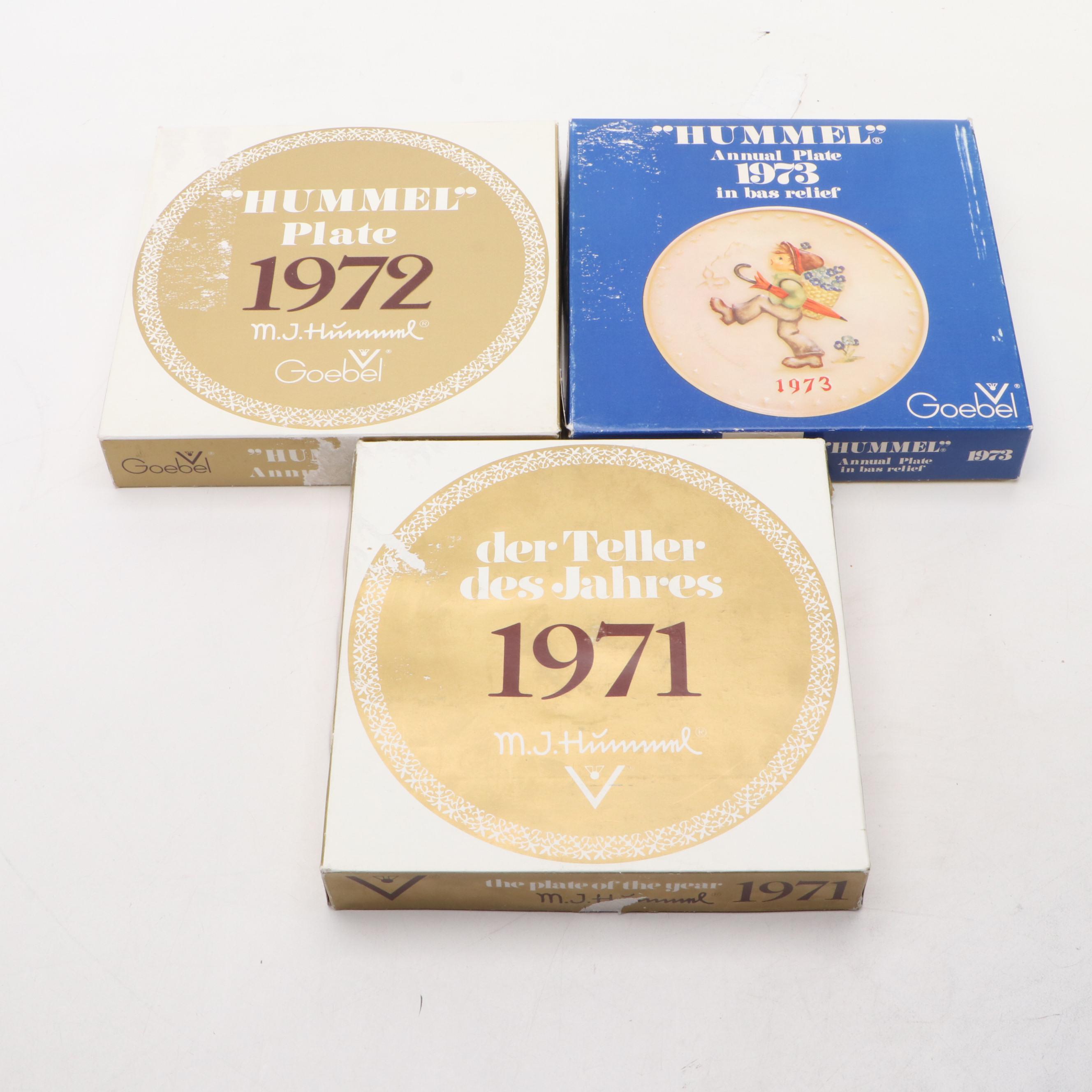 Goebel "Heavenly Angel" with Other Porcelain Annual Plates, 1971-1973