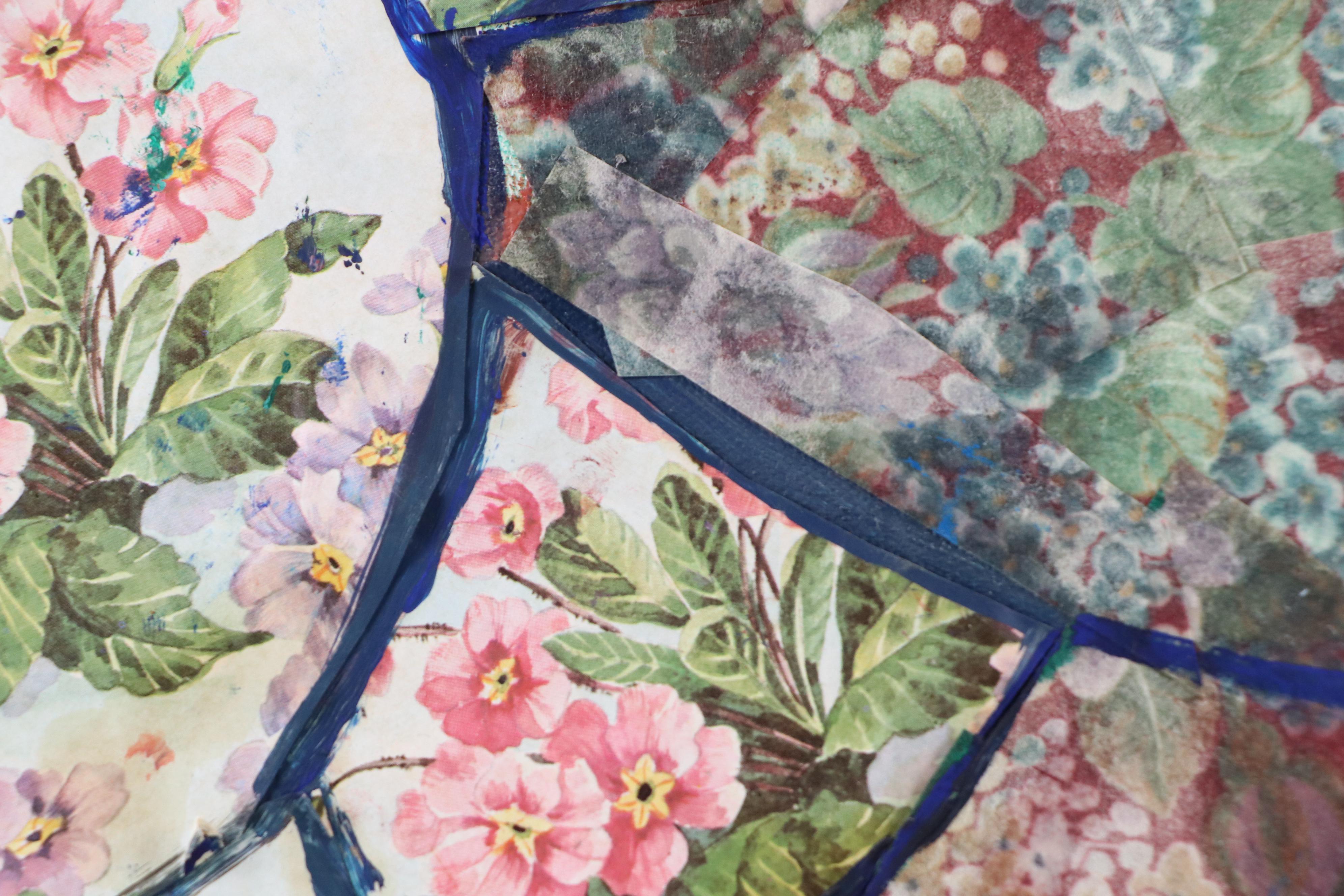 Janice Guttman Mixed Media Painting of Flowers, 1997