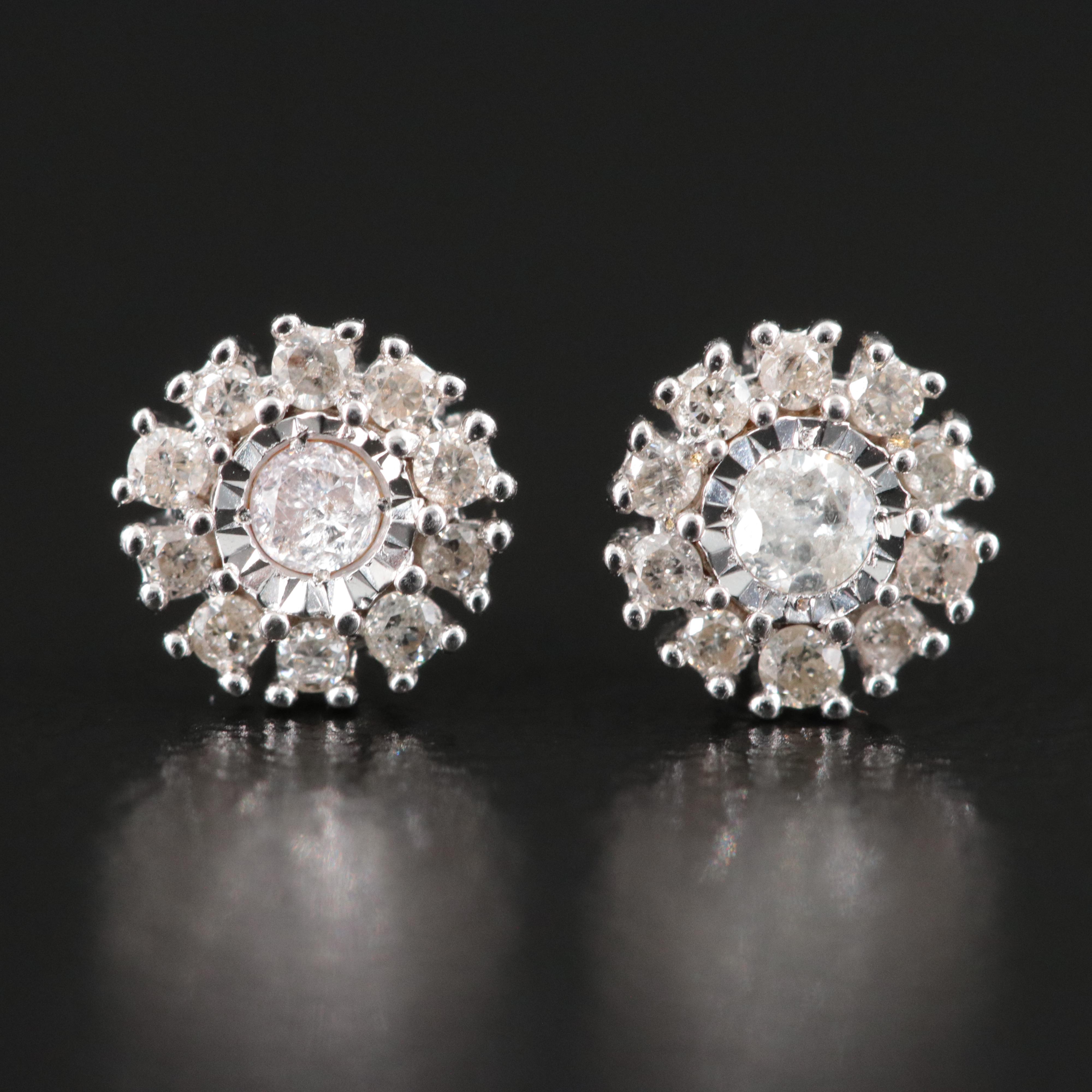 Sterling and Diamond Earrings