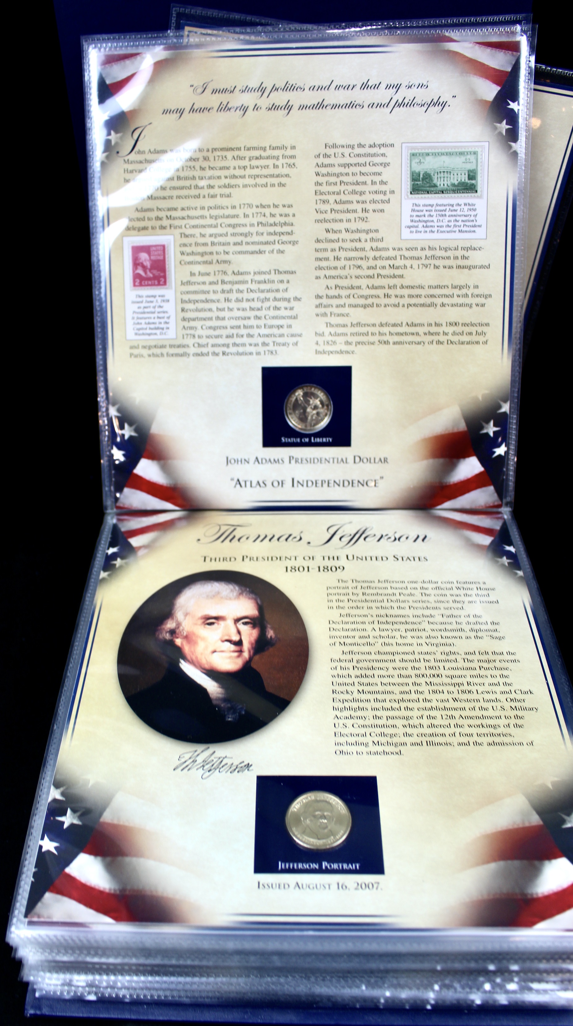 Thirty-Nine Different U.S. Presidential Dollars and Related Stamps