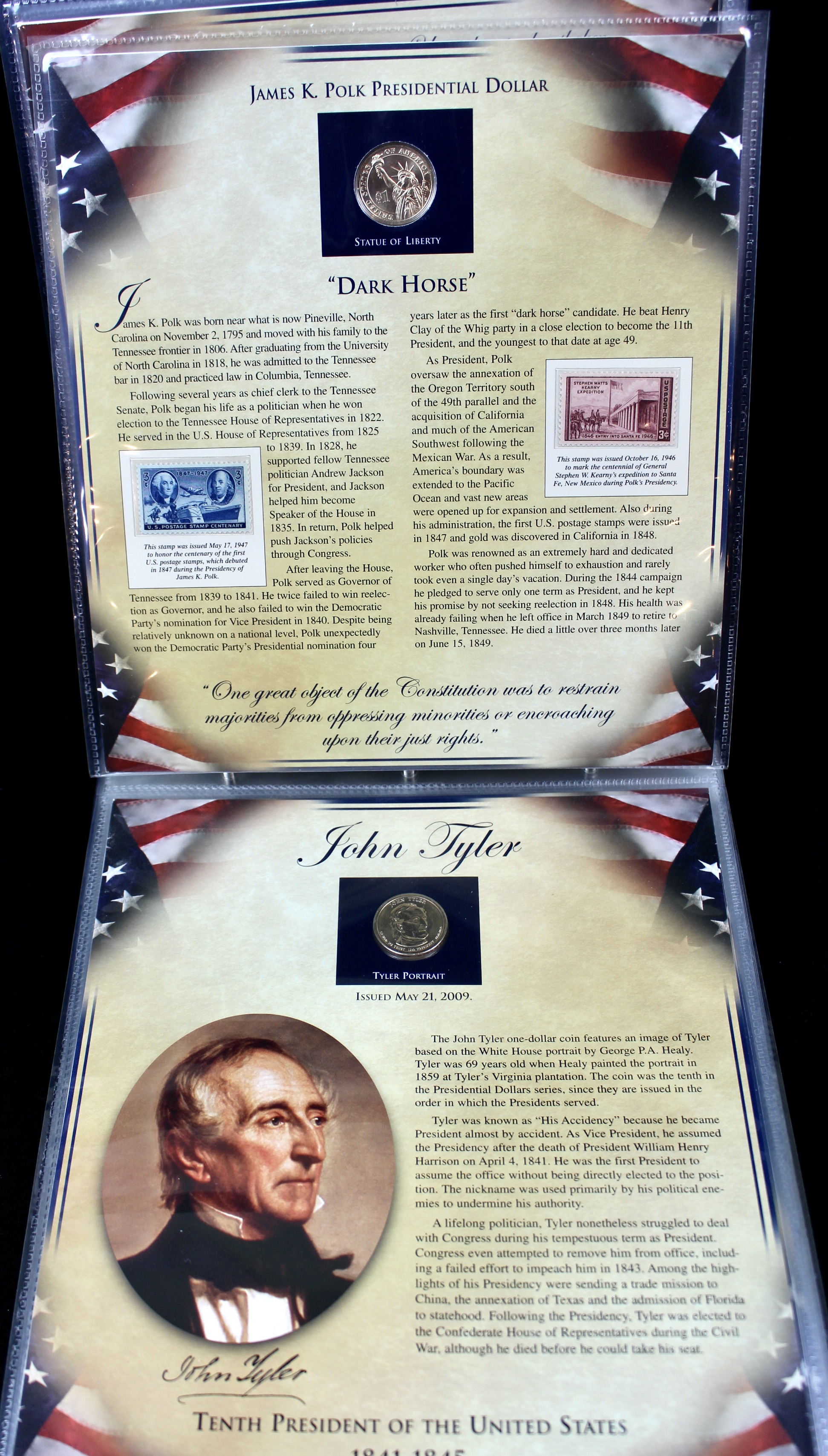 Thirty-Nine Different U.S. Presidential Dollars and Related Stamps