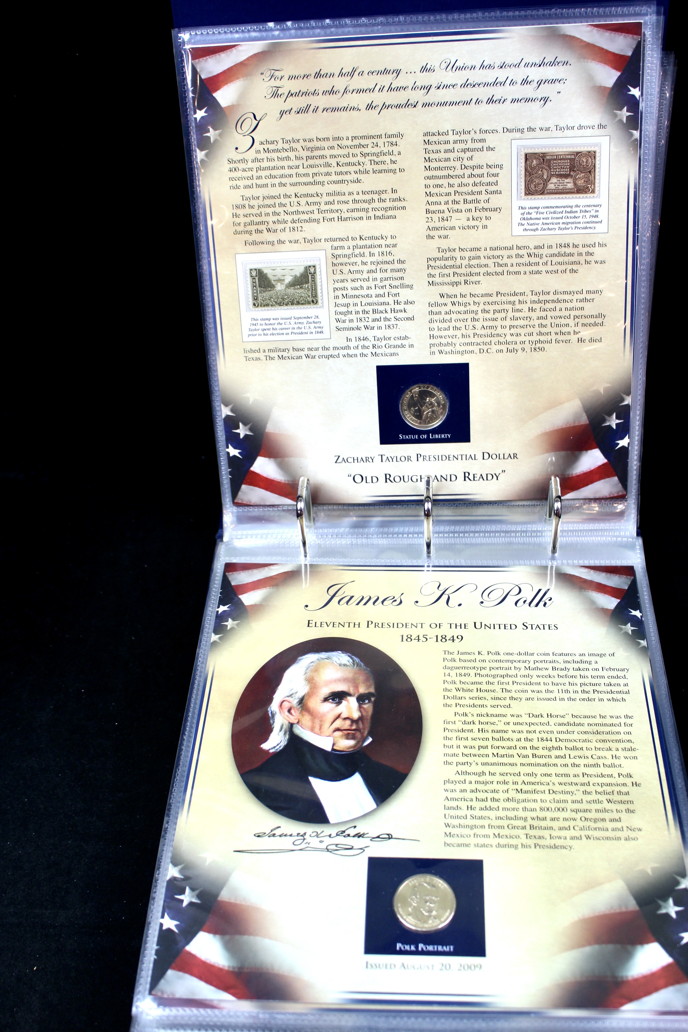 Thirty-Nine Different U.S. Presidential Dollars and Related Stamps