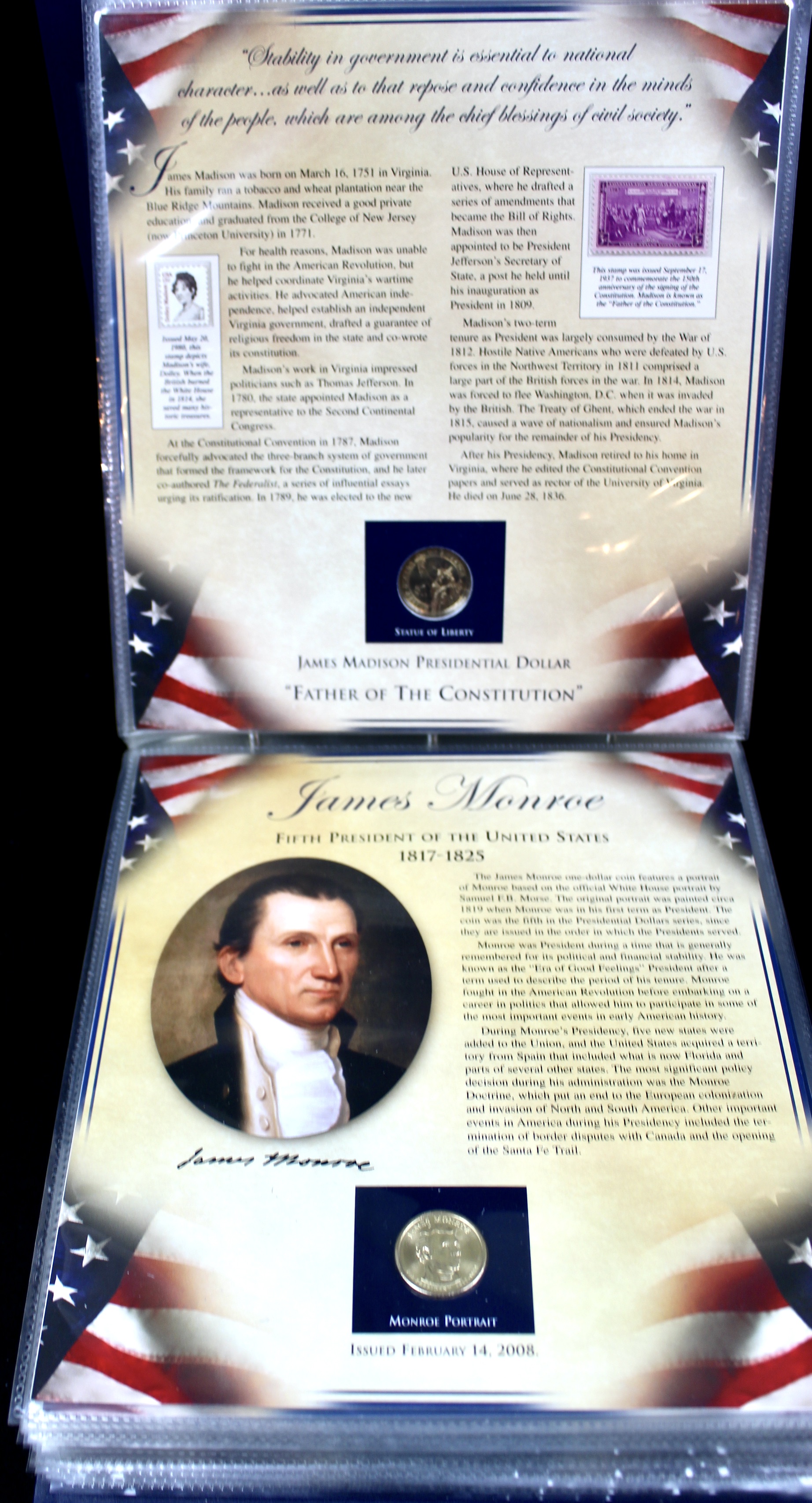 Thirty-Nine Different U.S. Presidential Dollars and Related Stamps