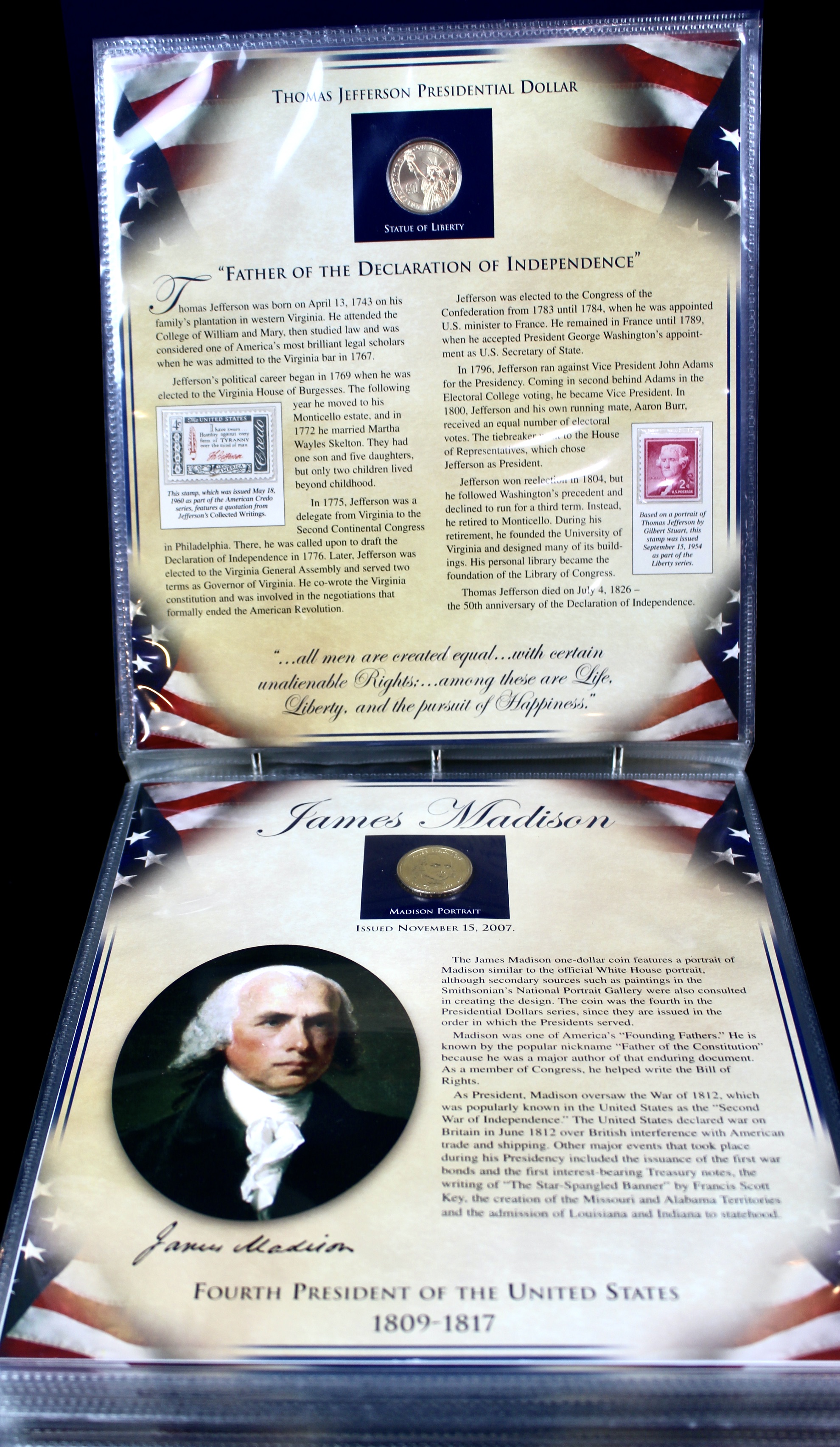 Thirty-Nine Different U.S. Presidential Dollars and Related Stamps