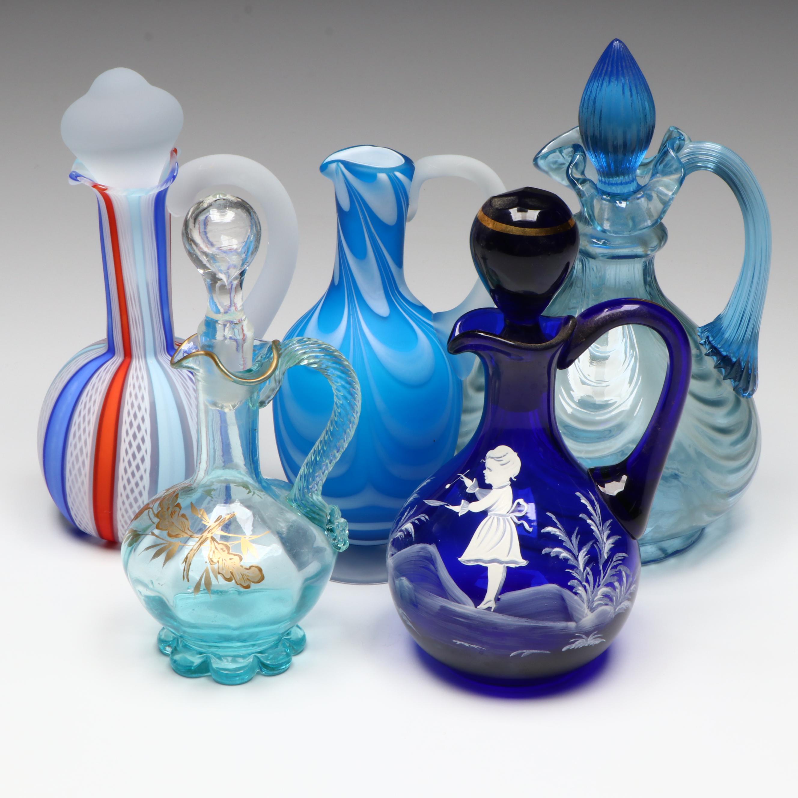 Fenton "Salem" with Mary Gregory and Other Cruets, 20th Century