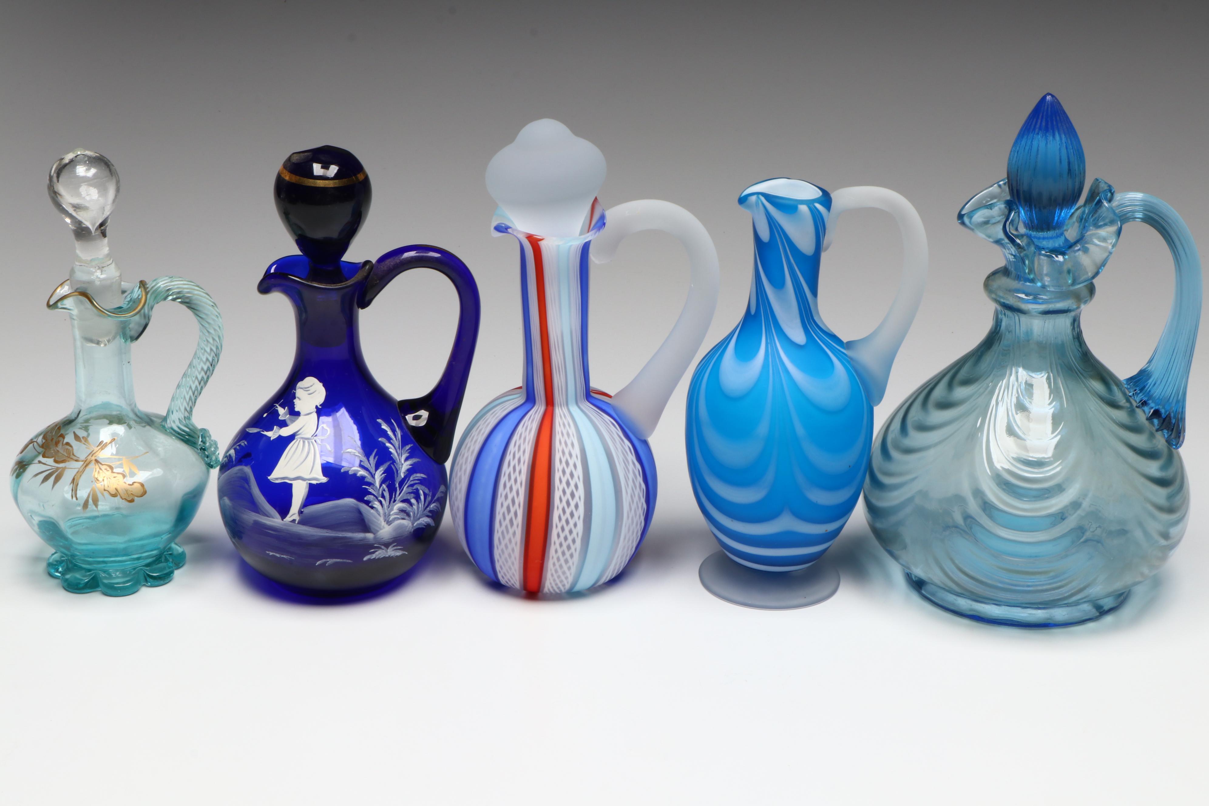 Fenton "Salem" with Mary Gregory and Other Cruets, 20th Century