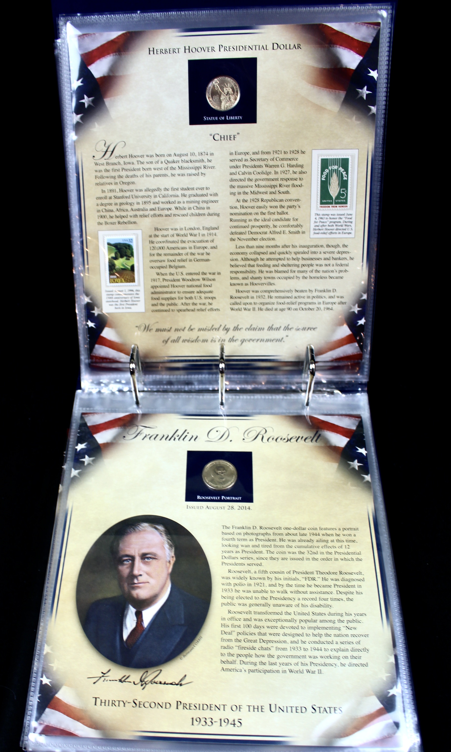 Thirty-Nine Different U.S. Presidential Dollars and Related Stamps