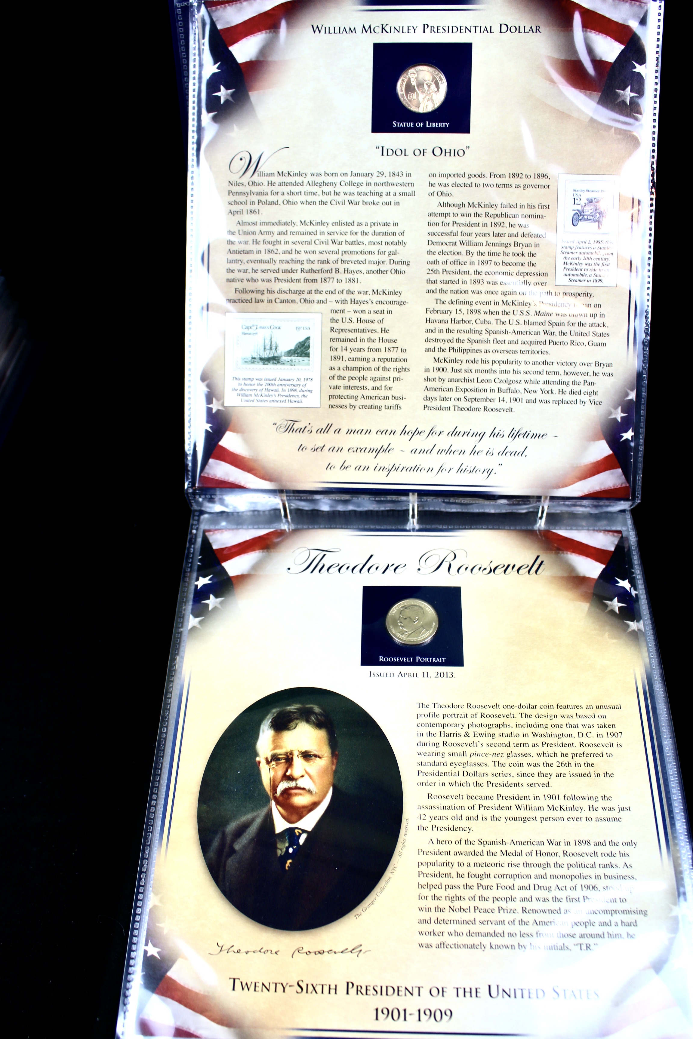 Thirty-Nine Different U.S. Presidential Dollars and Related Stamps