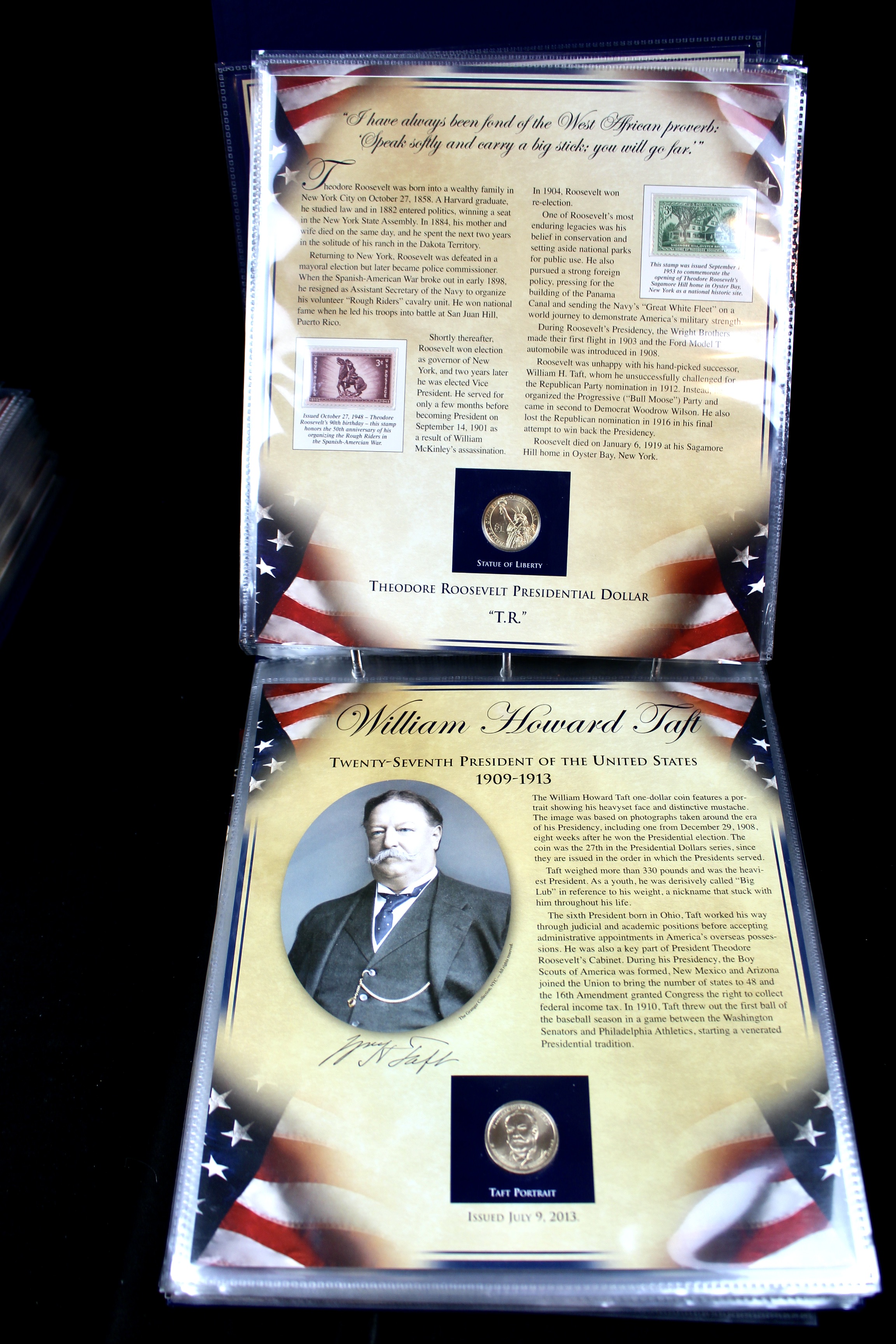 Thirty-Nine Different U.S. Presidential Dollars and Related Stamps