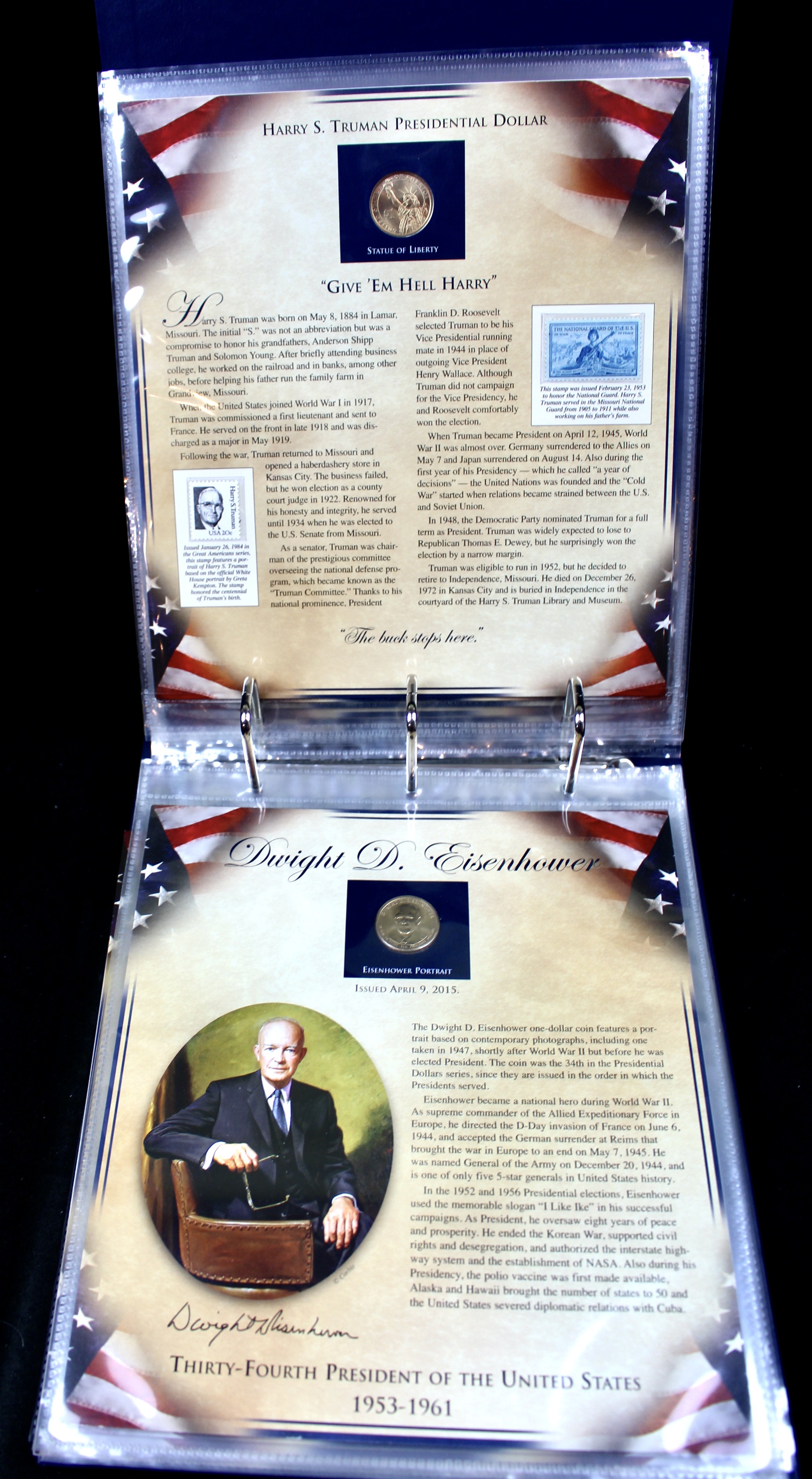 Thirty-Nine Different U.S. Presidential Dollars and Related Stamps