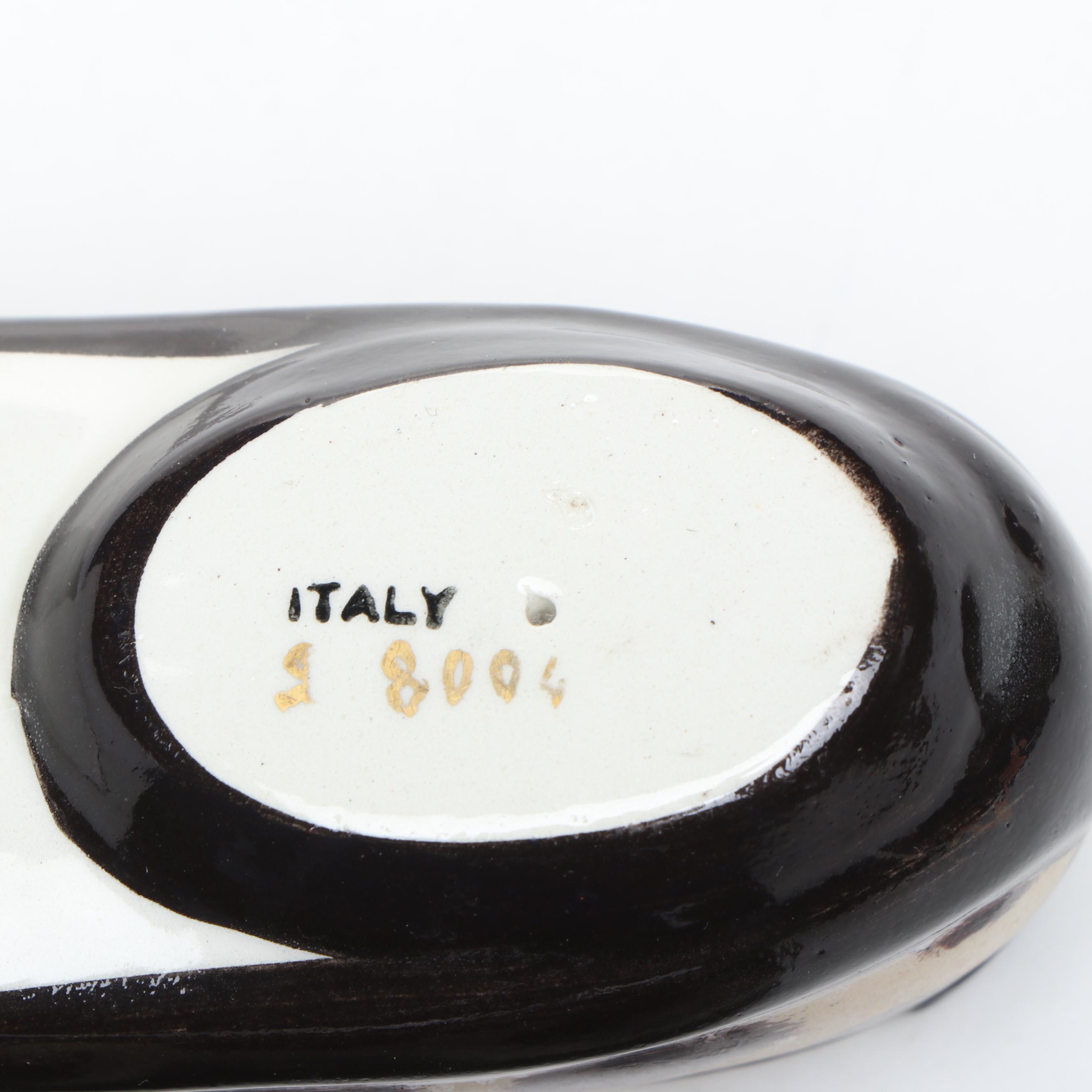 Pair of Italian Ceramic Leopard Print Shoes