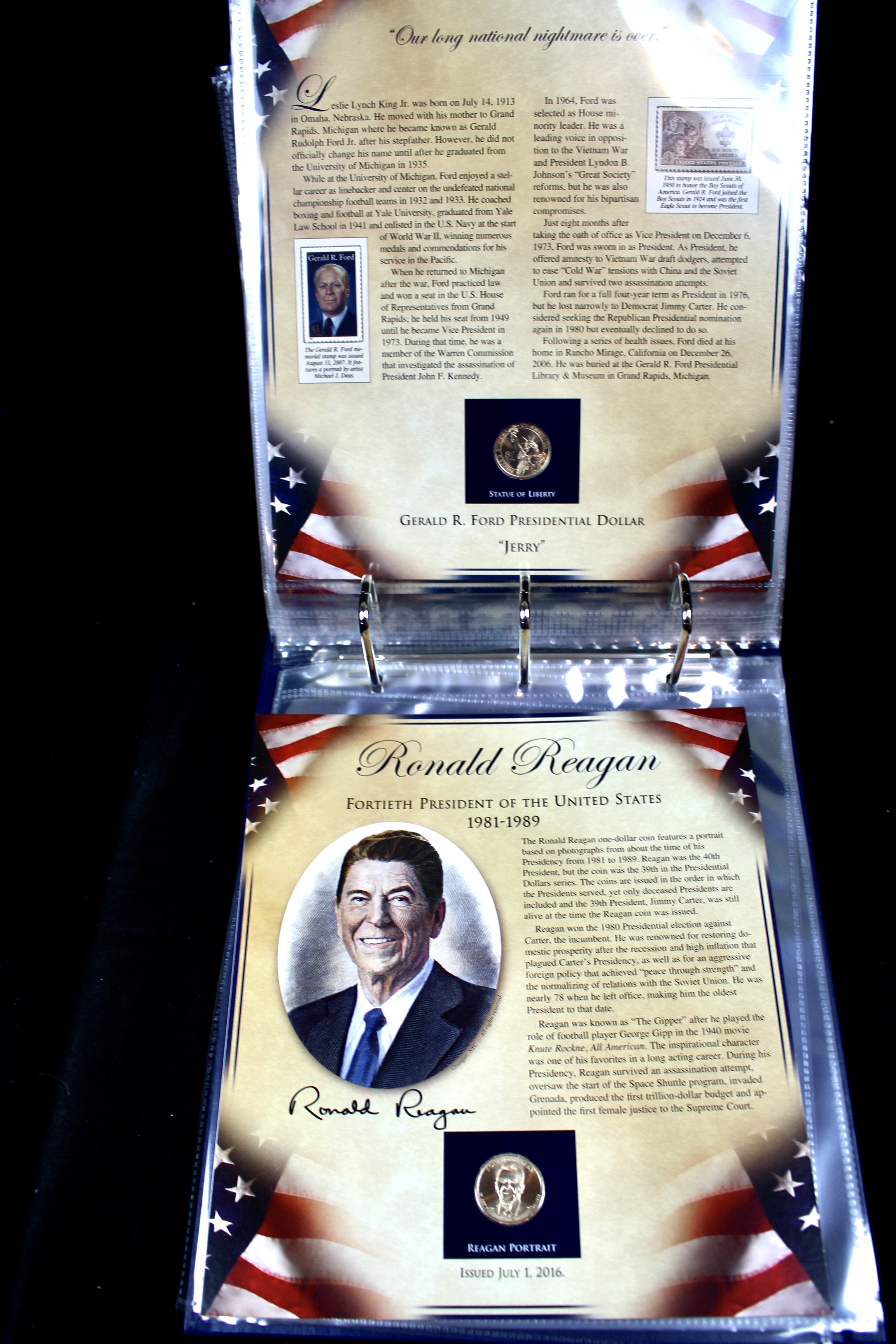 Thirty-Nine Different U.S. Presidential Dollars and Related Stamps