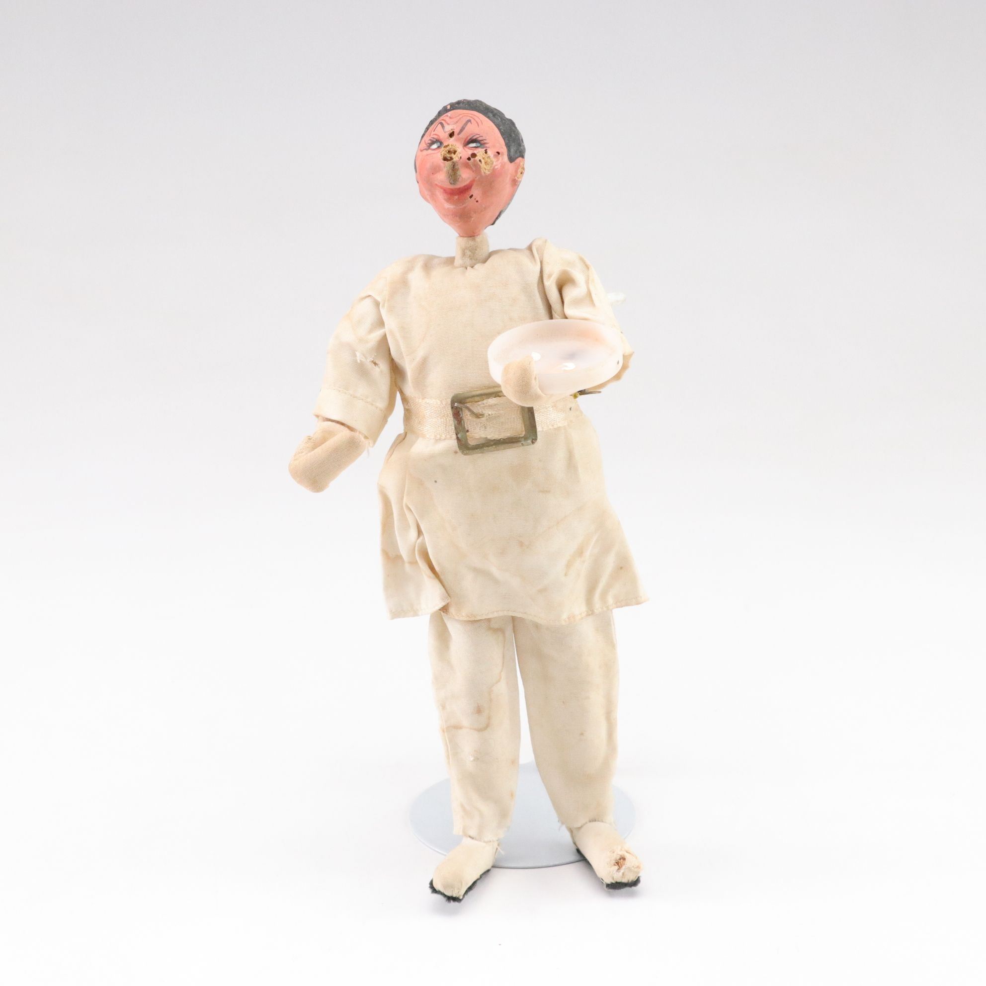 Vintage Paper Mache Cat, Dentist Doll & Animated Wine Stopper