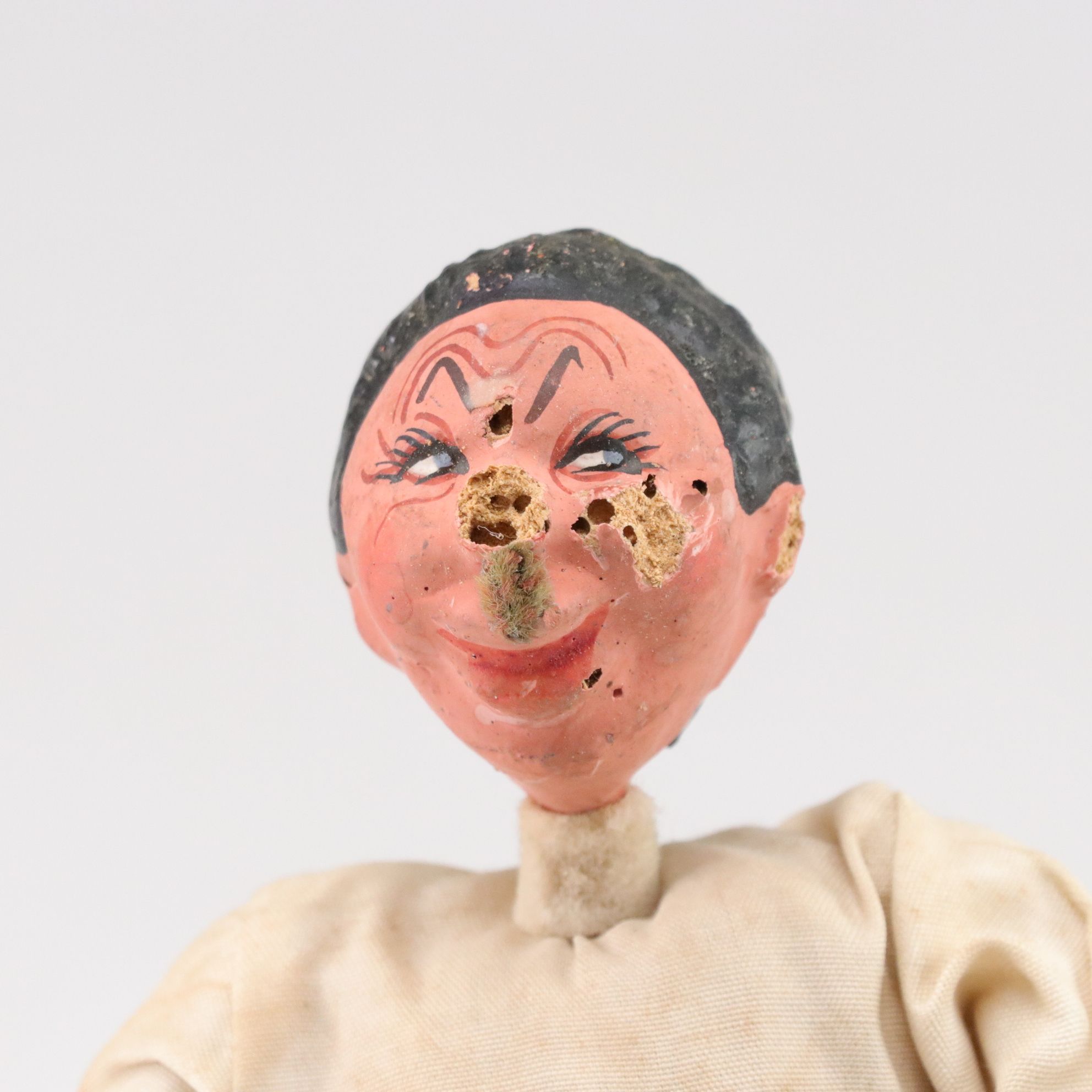 Vintage Paper Mache Cat, Dentist Doll & Animated Wine Stopper