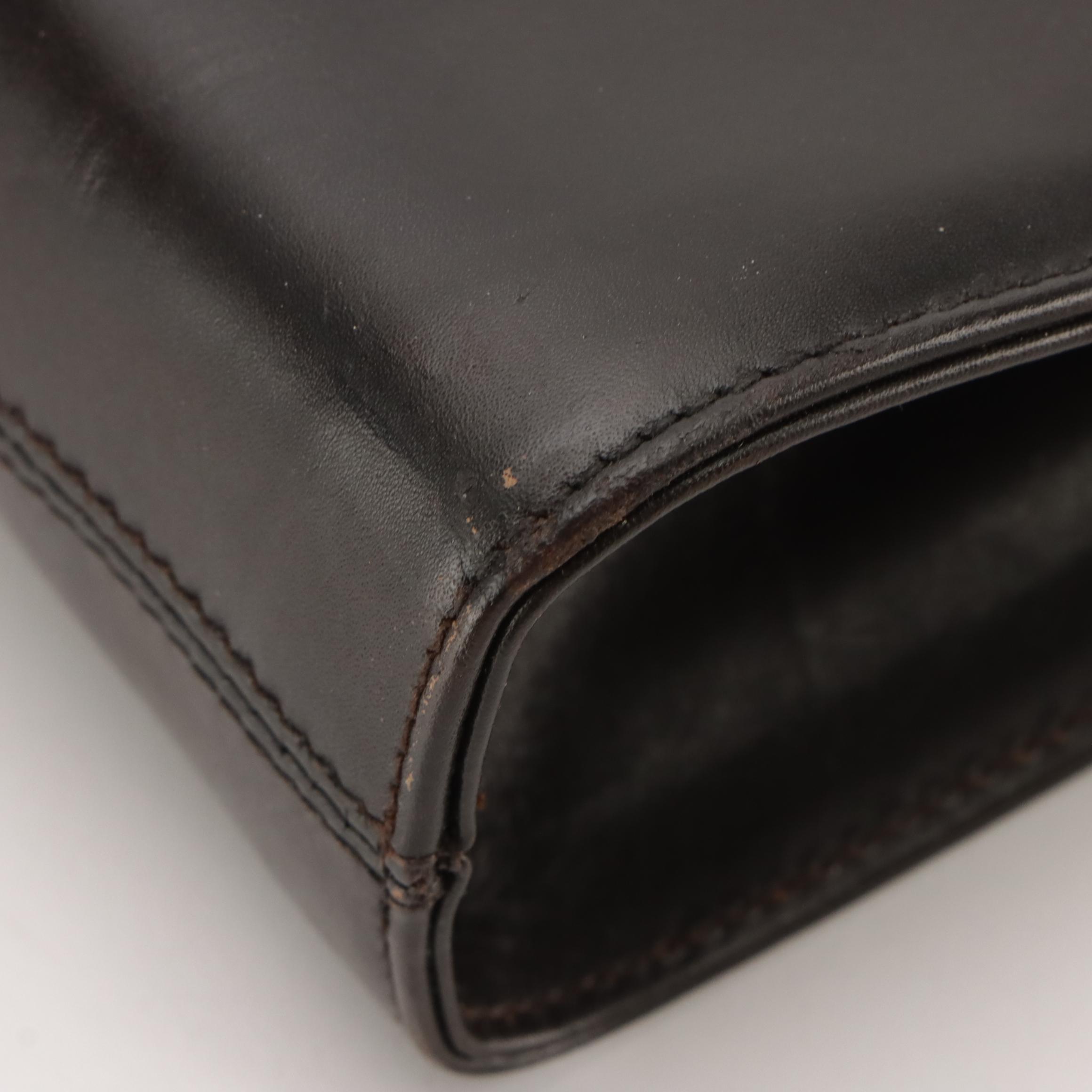 Salvatore Ferragamo Gancini Closure Chain Link Crossbody Bag in Black Leather