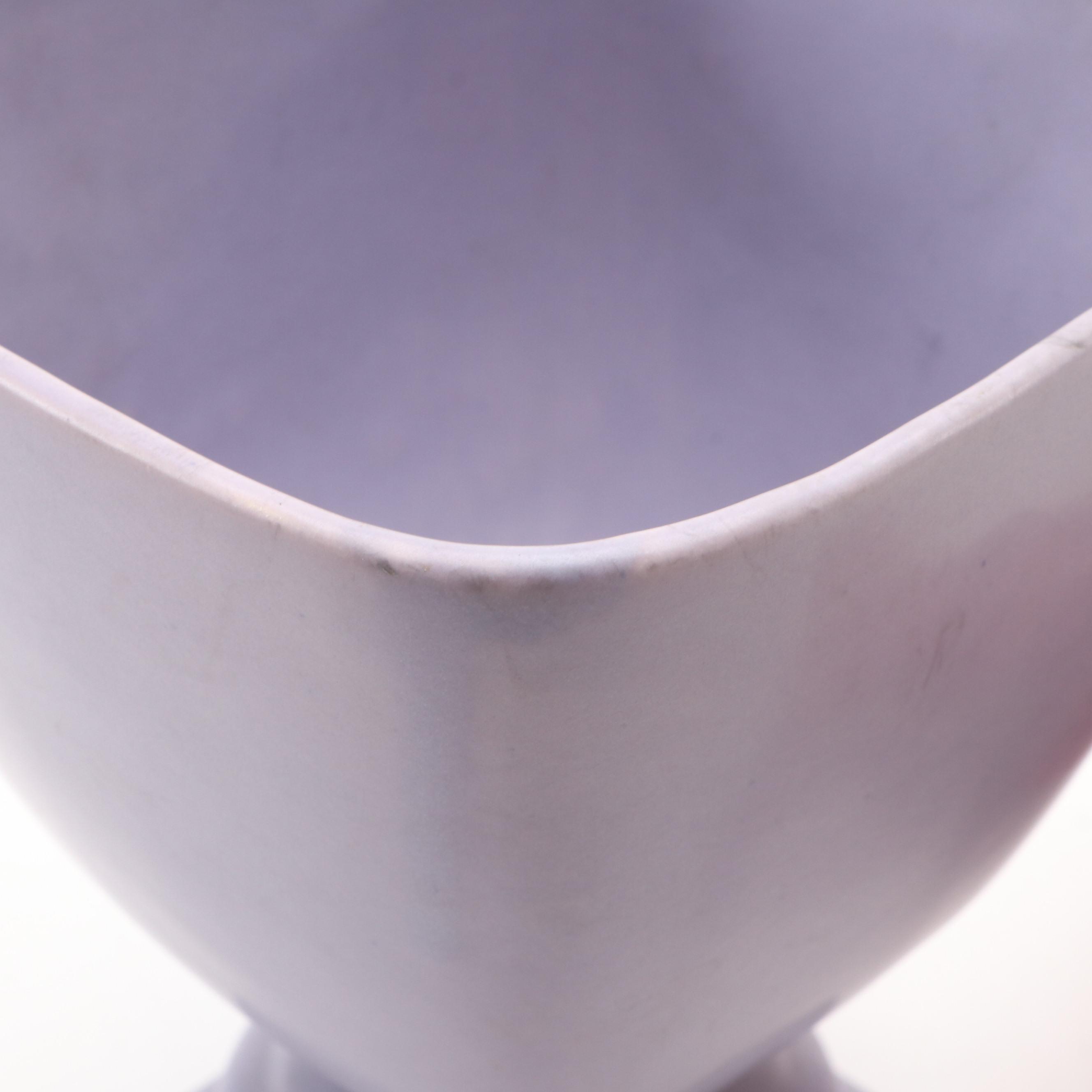 Italian Hand-Painted Ceramic Iris Vases and Pedestal Goblet Vases