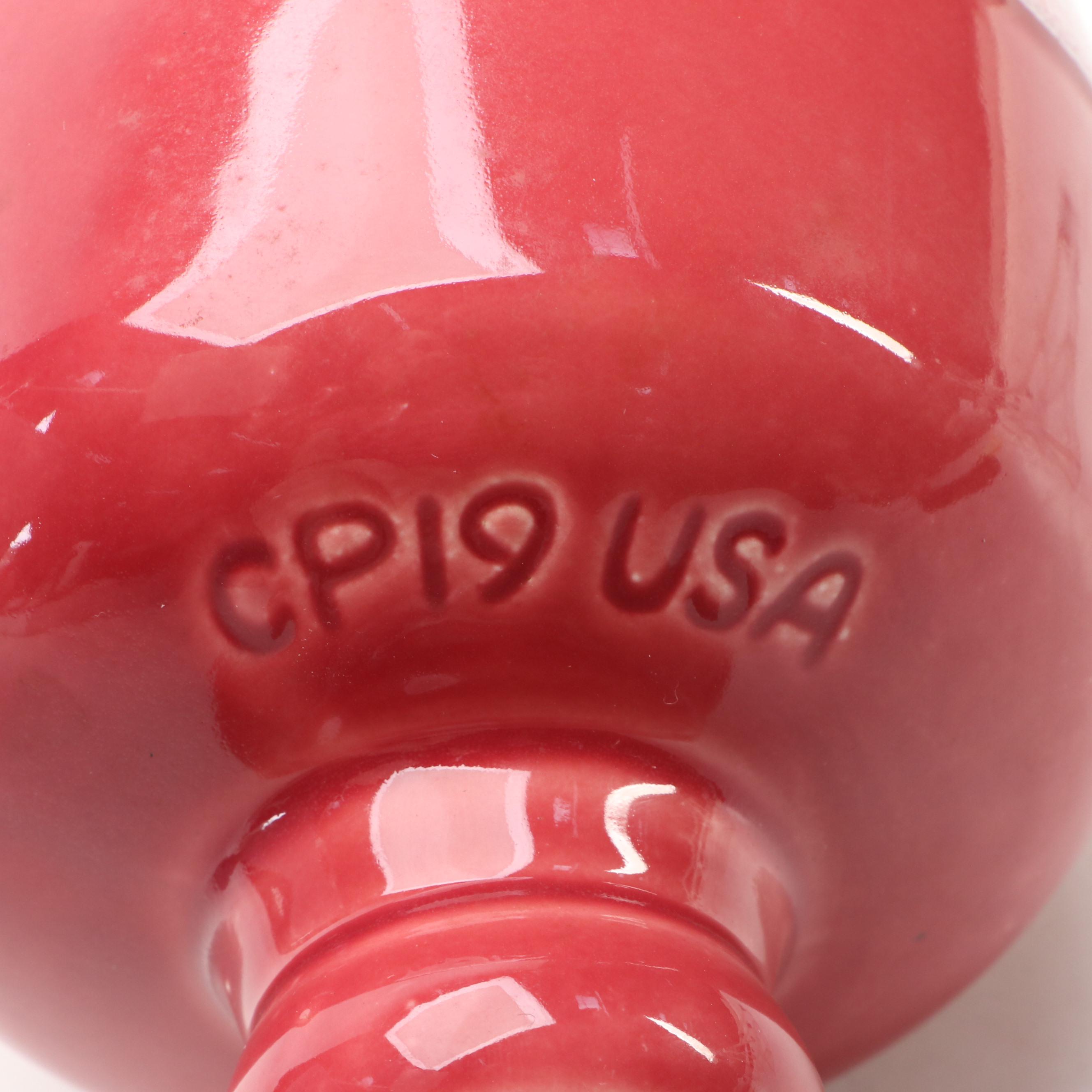 Italian Hand-Painted Ceramic Iris Vases and Pedestal Goblet Vases