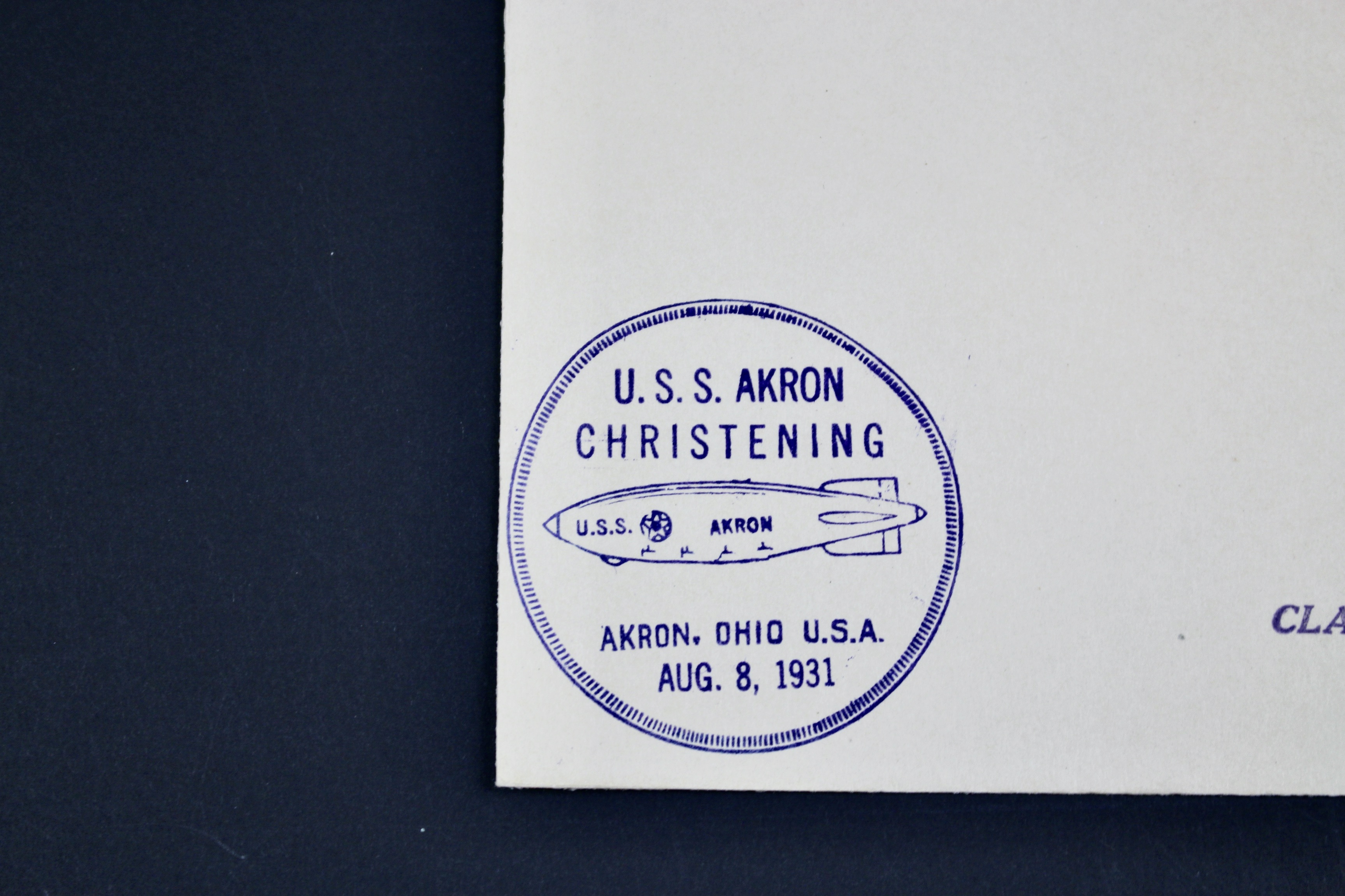 1931 Graf Zeppelin Postal Cover, Christening of U.S.S. Akron