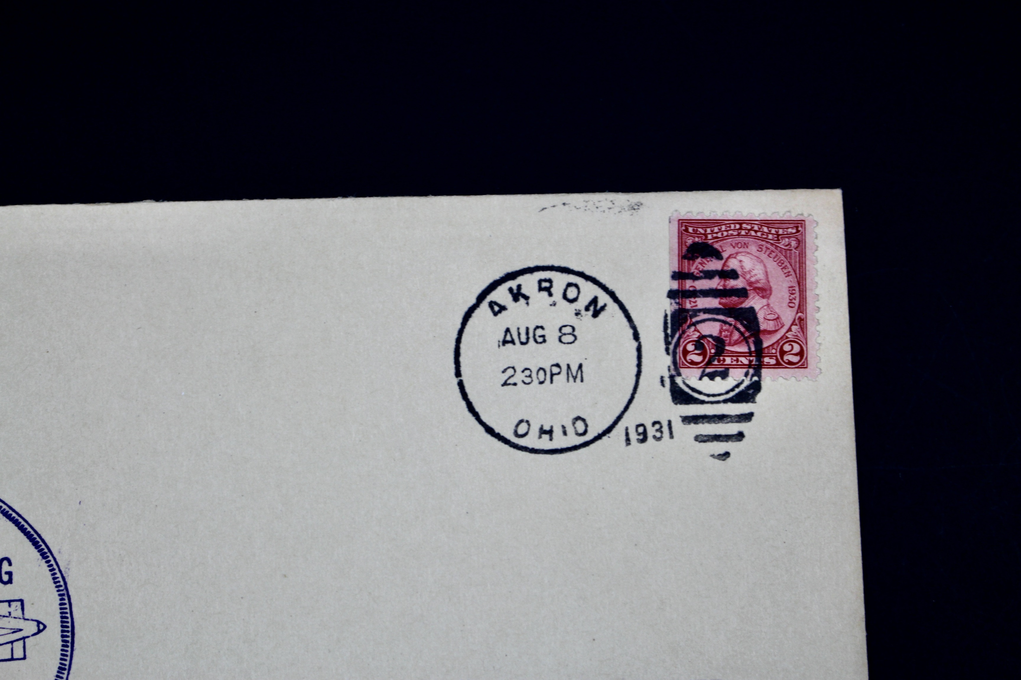 1931 Graf Zeppelin Postal Cover, Christening of U.S.S. Akron