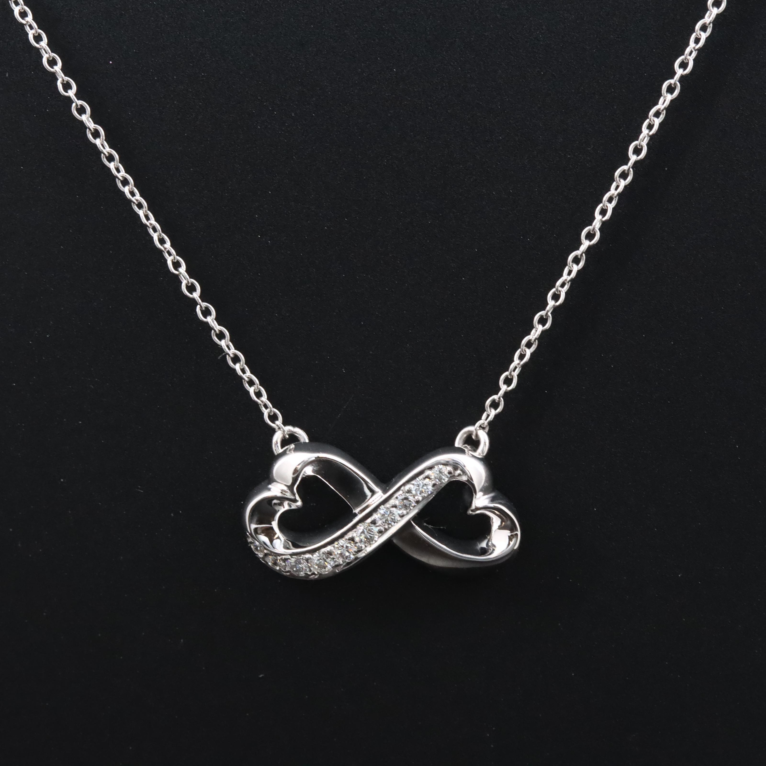 Paloma Picasso for Tiffany & Co. 18K Diamond Loving Heart Infinity Necklace