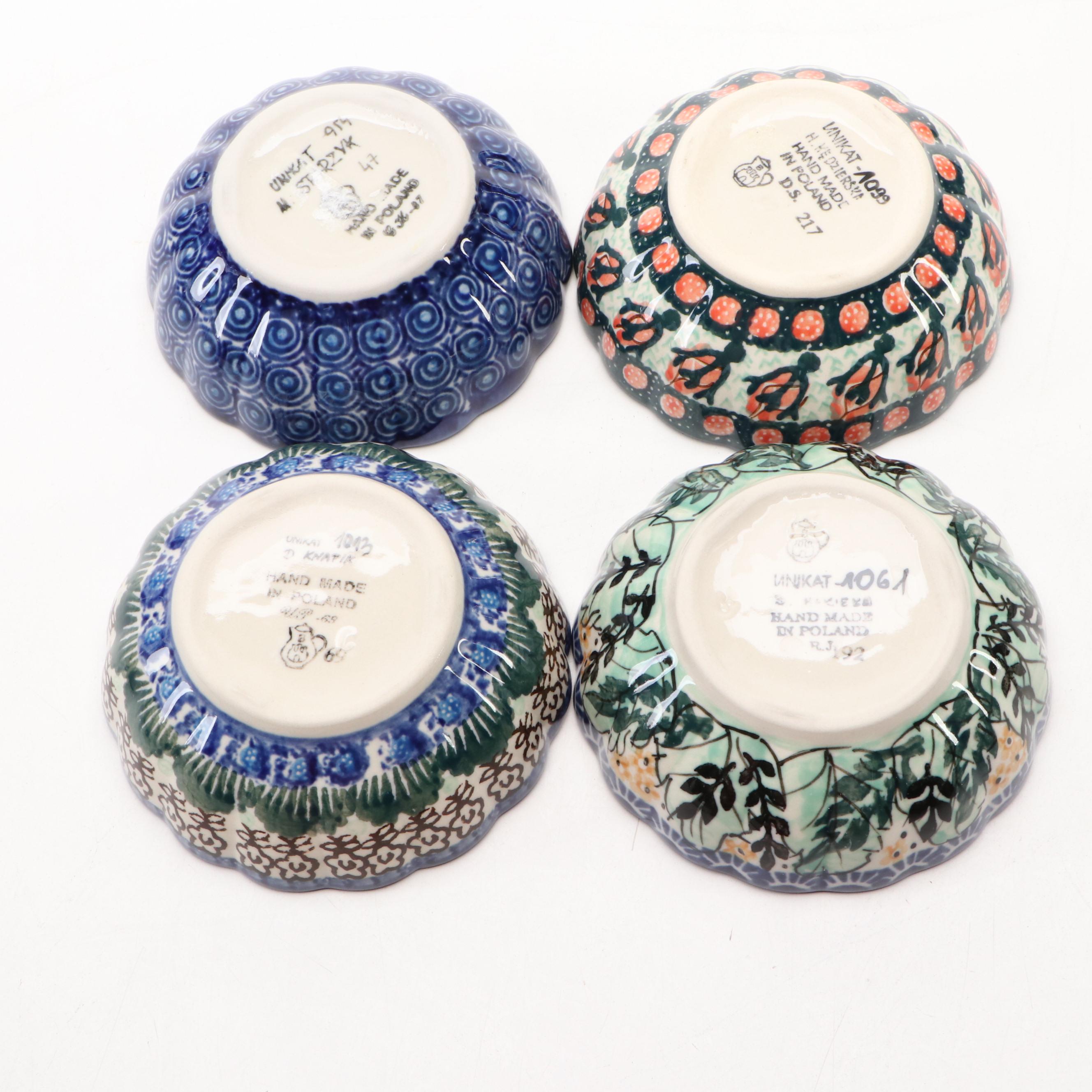 Bolesławiec Pottery Covered Butter Dish with Other Tableware