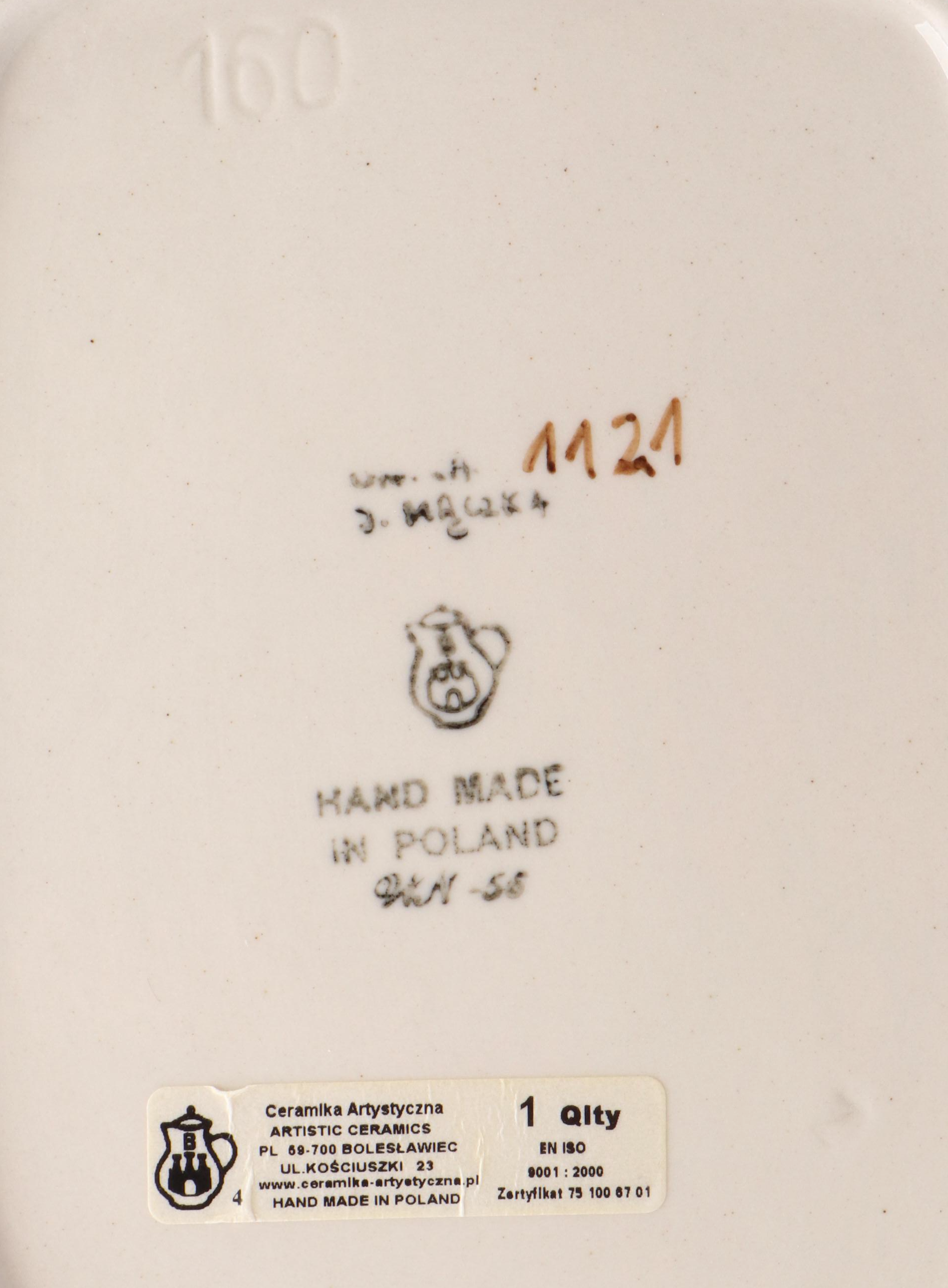 Bolesławiec Pottery Covered Butter Dish with Other Tableware