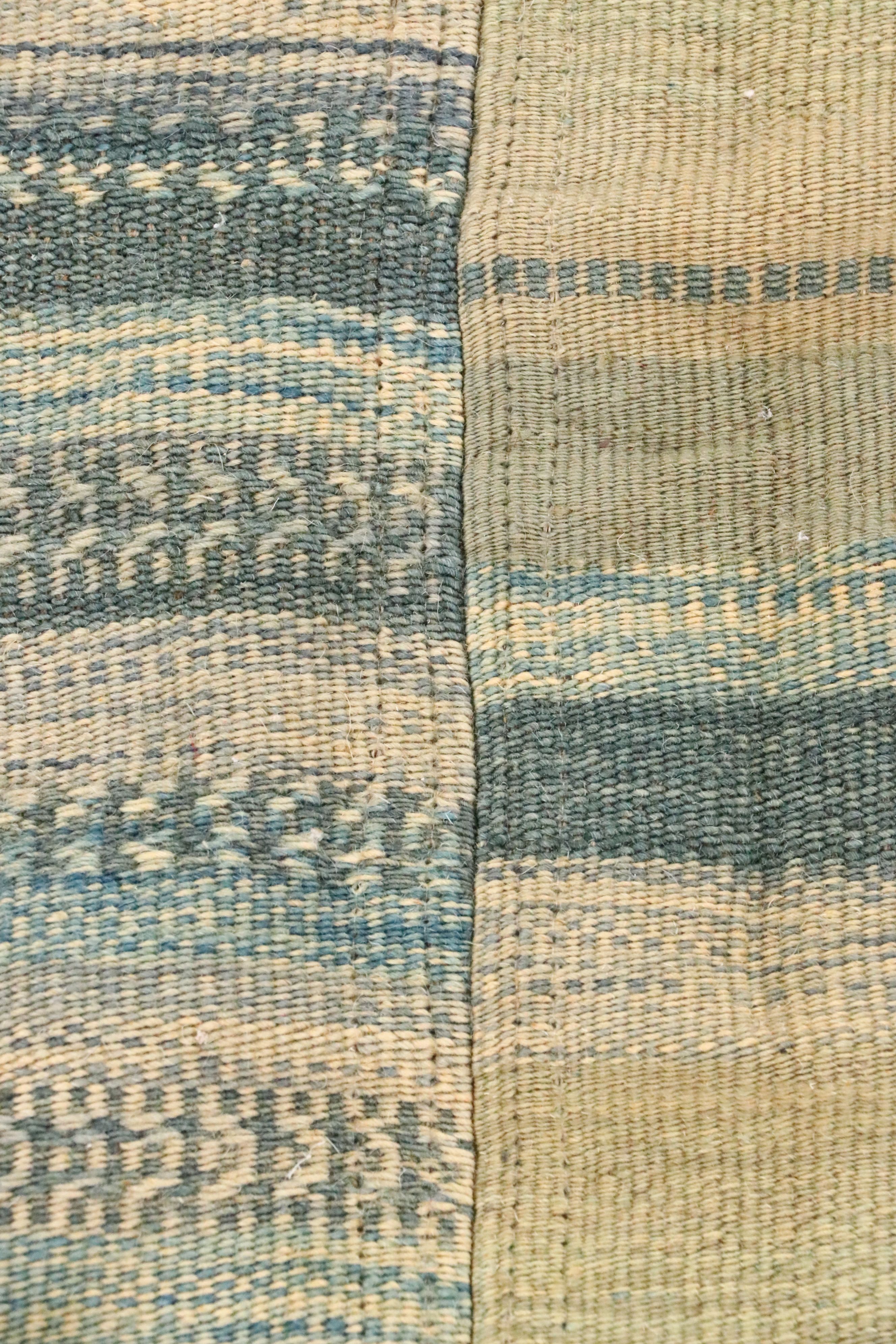 5'9 x 7'10 Handwoven Stitched-Panel Flatweave Area Rug