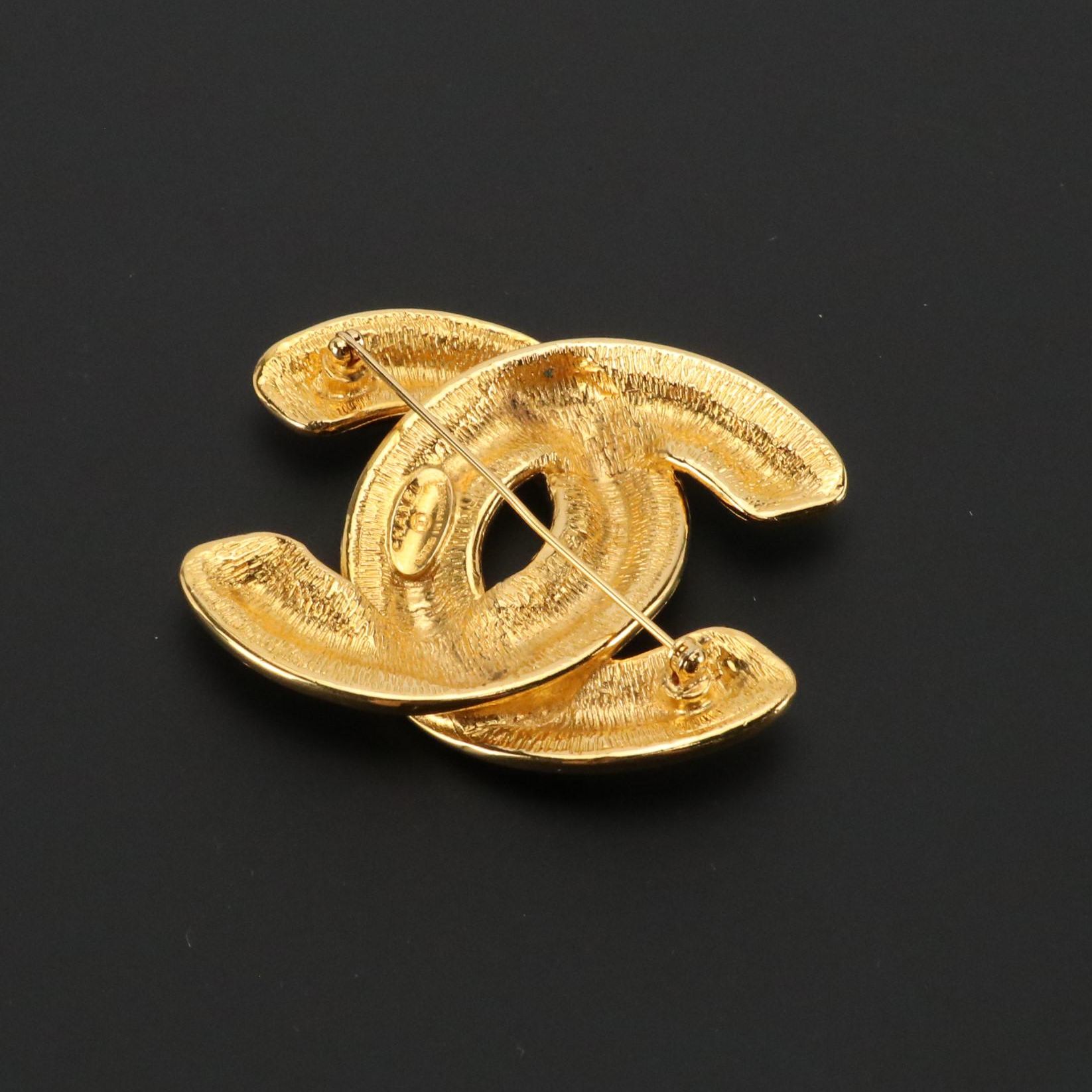 Chanel Large Quilted CC Brooch Pin